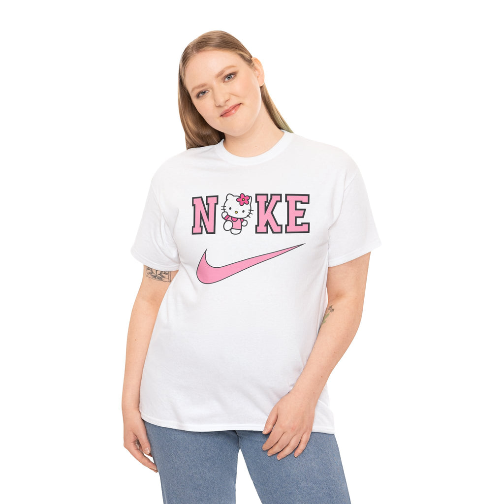 Hello Kitty x Pink Swoosh Tee — "NIKE" Parody Graphic T‑Shirt