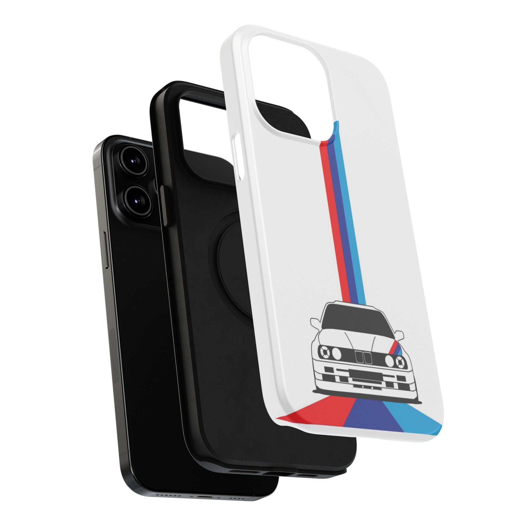 Phone Case — Retro Racing BMW Stripe Design (Impact-Resistant)