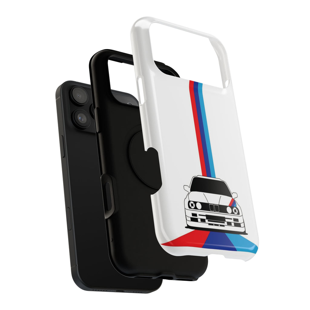 Phone Case — Retro Racing BMW Stripe Design (Impact-Resistant)