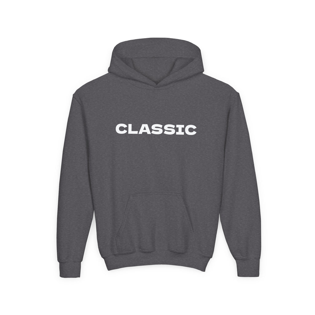 Youth Hoodie — 'CLASSIC' Retro Pink & Teal Muscle Car Graphic