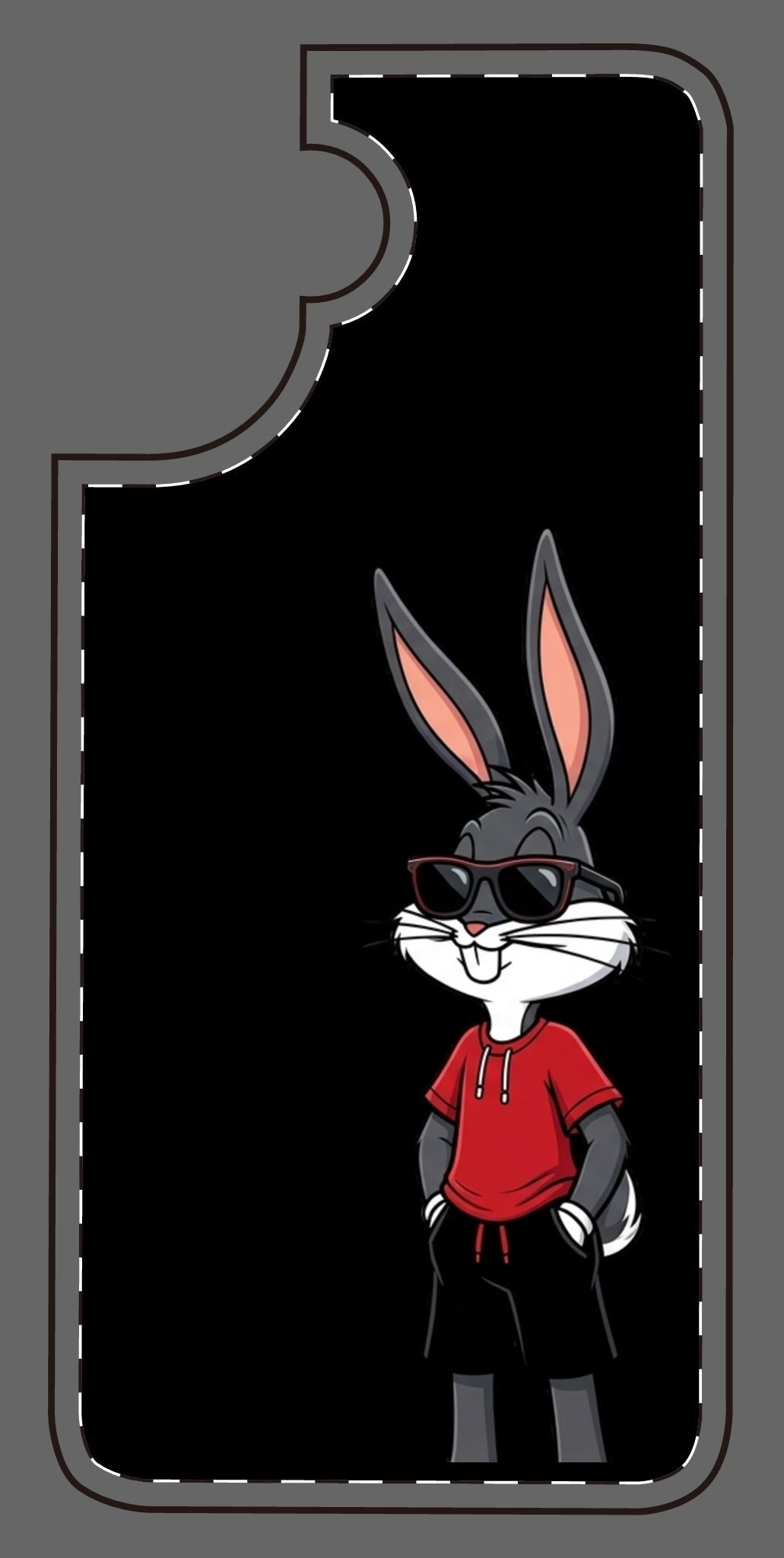 Custom print on any phone case Cool Bunny Cartoon Phone Case – Trendy Sunglasses Rabbit Design