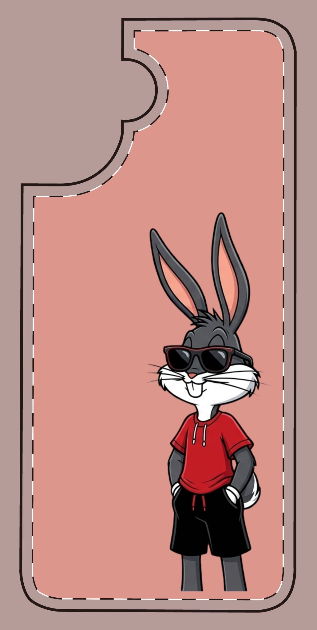 Custom print on any phone case Cool Bunny Cartoon Phone Case – Trendy Sunglasses Rabbit Design