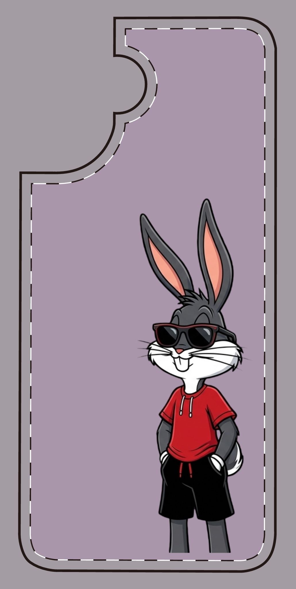 Custom print on any phone case Cool Bunny Cartoon Phone Case – Trendy Sunglasses Rabbit Design