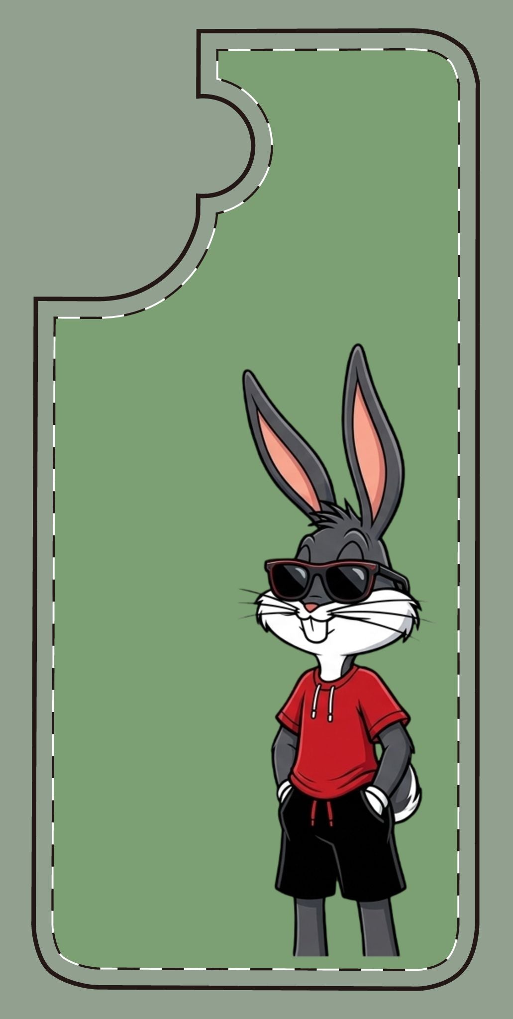 Custom print on any phone case Cool Bunny Cartoon Phone Case – Trendy Sunglasses Rabbit Design