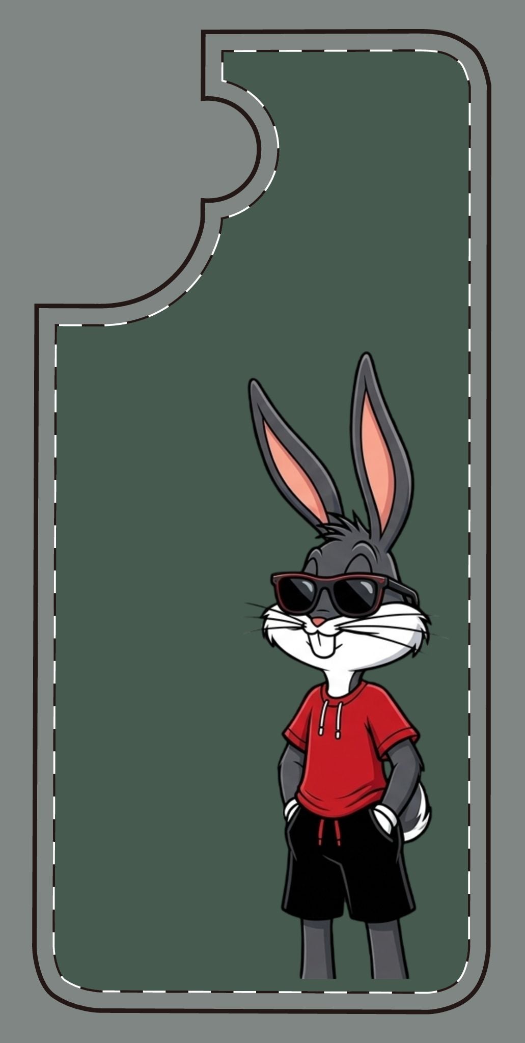Custom print on any phone case Cool Bunny Cartoon Phone Case – Trendy Sunglasses Rabbit Design