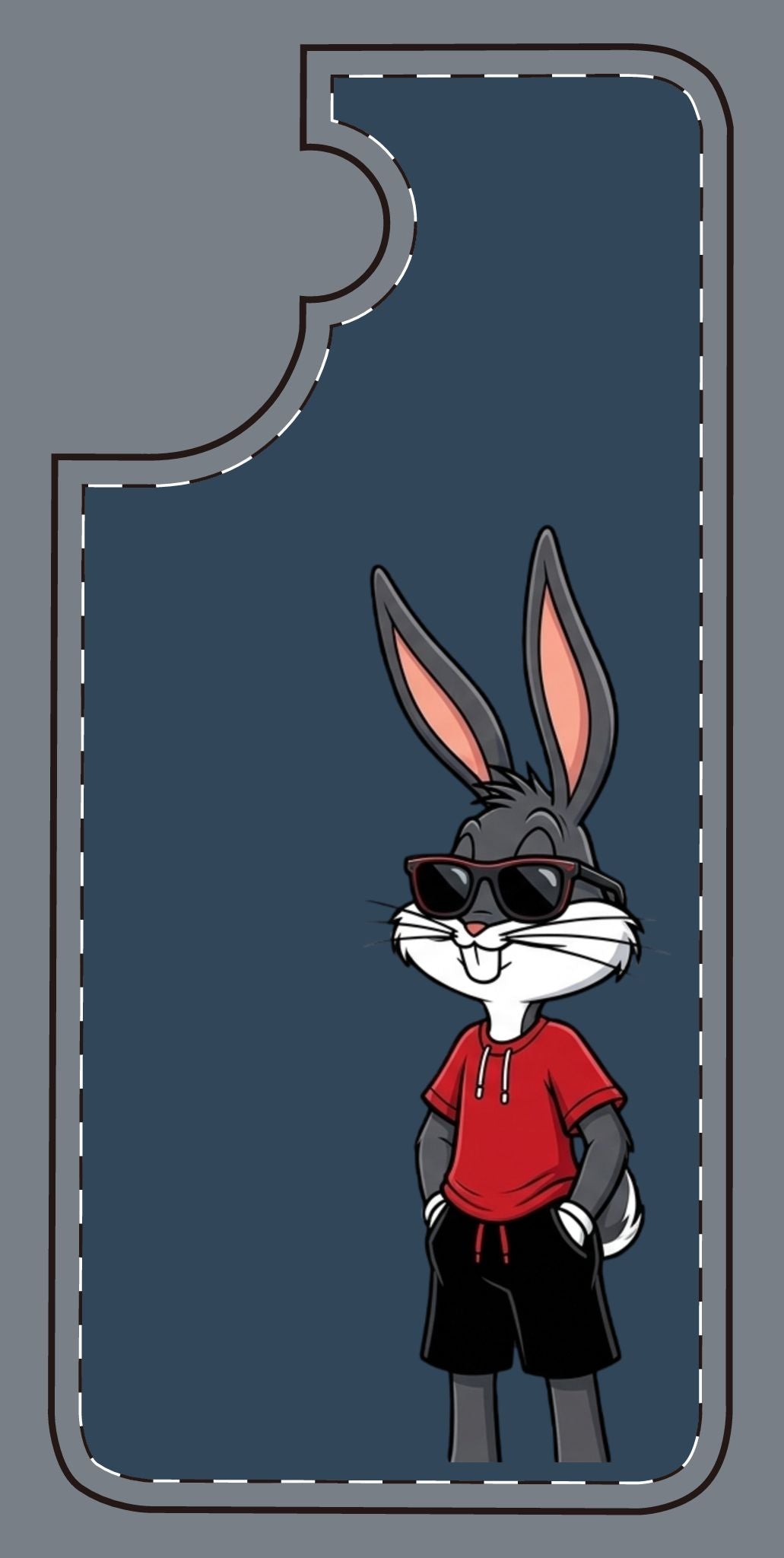 Custom print on any phone case Cool Bunny Cartoon Phone Case – Trendy Sunglasses Rabbit Design