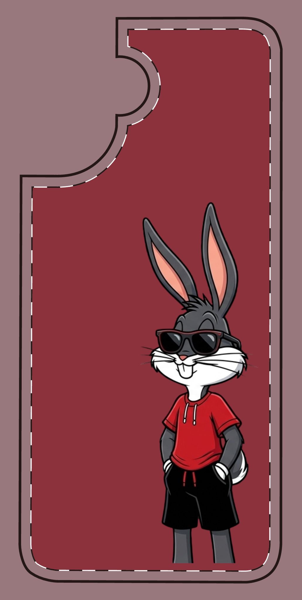 Custom print on any phone case Cool Bunny Cartoon Phone Case – Trendy Sunglasses Rabbit Design