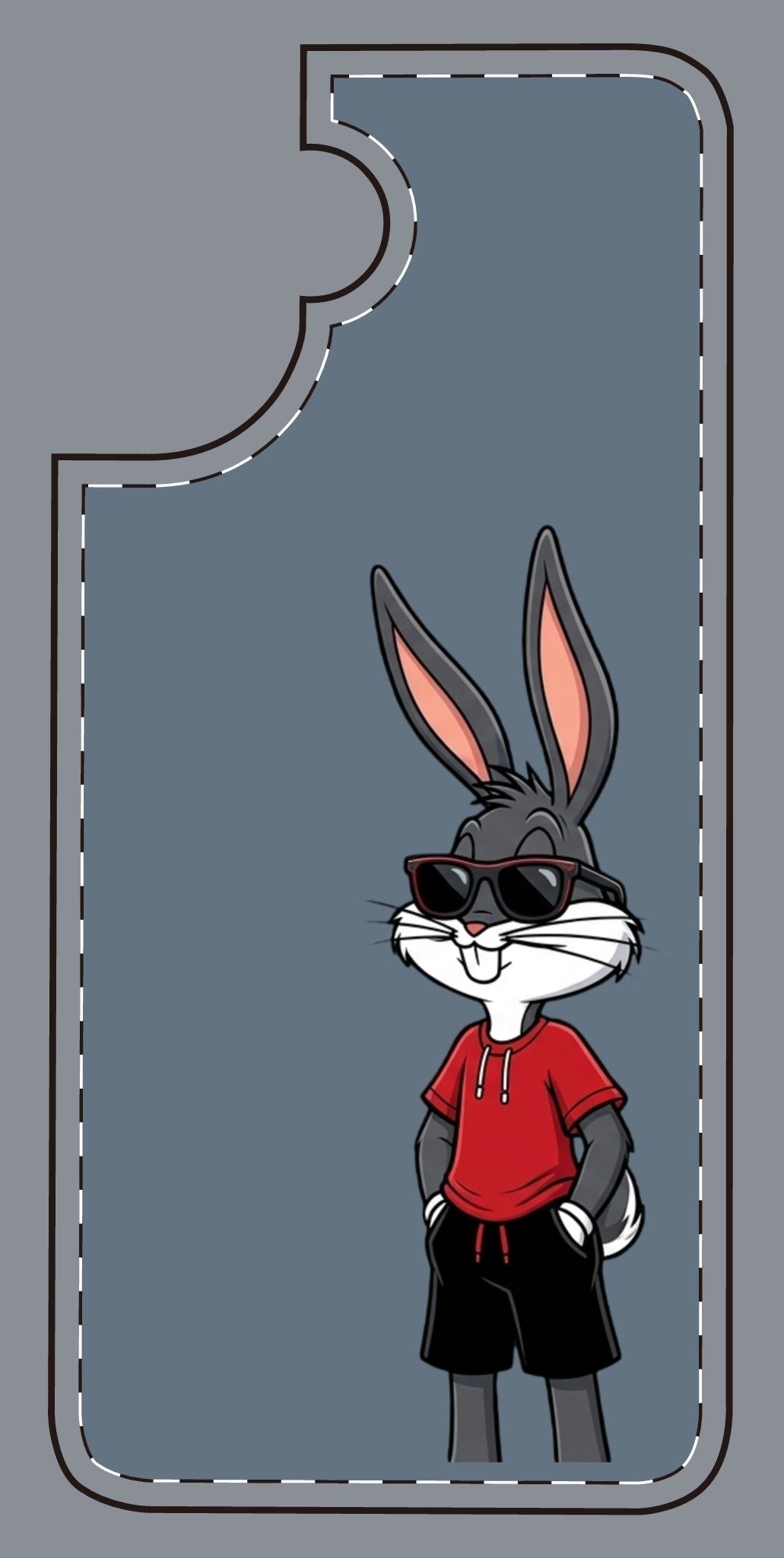 Custom print on any phone case Cool Bunny Cartoon Phone Case – Trendy Sunglasses Rabbit Design