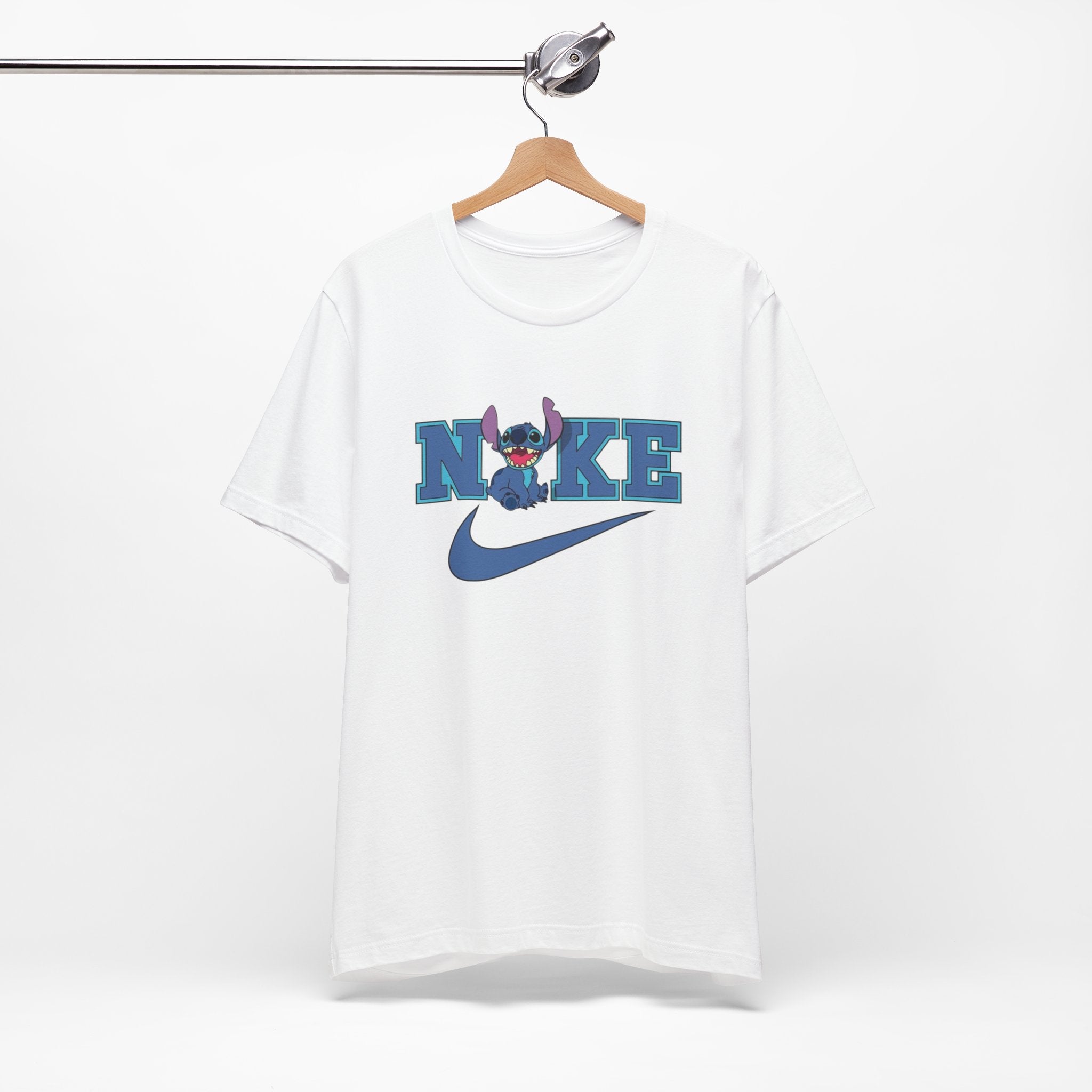 Stitch x Nike Parody Tee — Playful Cartoon Graphic T-Shirt
