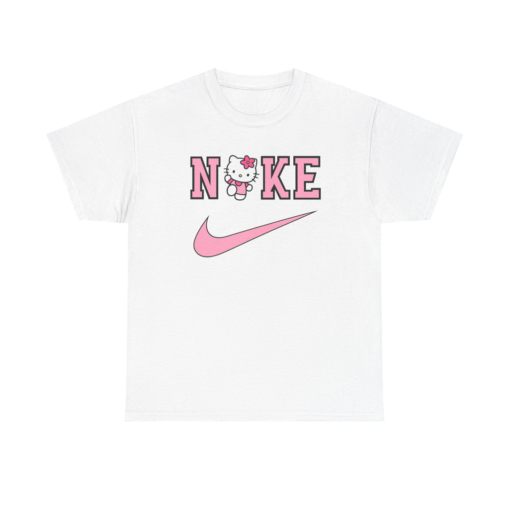 Hello Kitty x Pink Swoosh Tee — "NIKE" Parody Graphic T‑Shirt