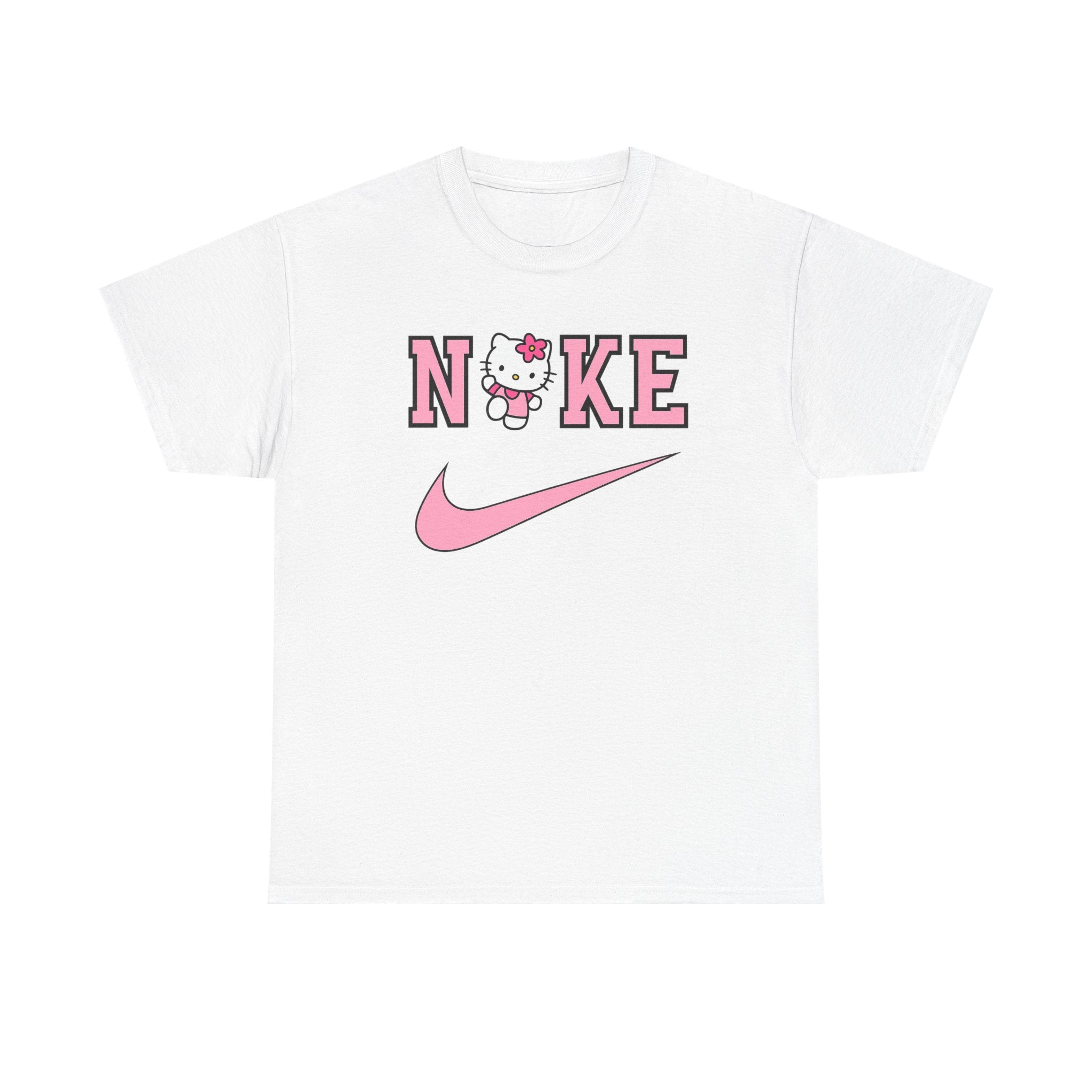 Hello Kitty x Pink Swoosh Tee — "NIKE" Parody Graphic T‑Shirt