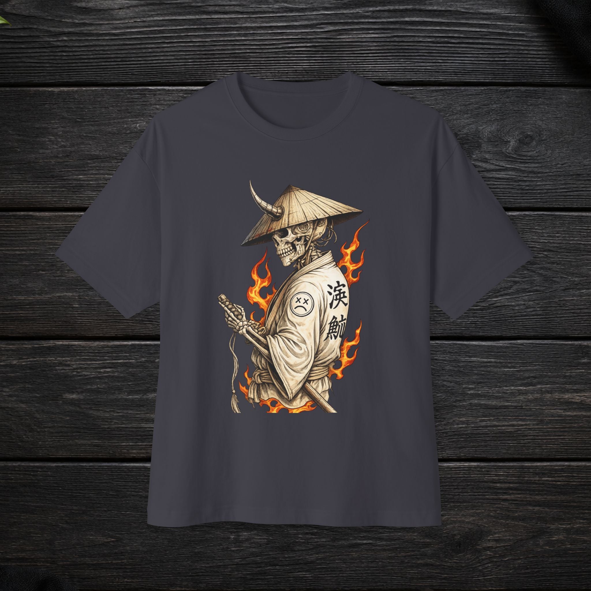Samurai Skull Tee — Flaming Ronin Graphic T-Shirt