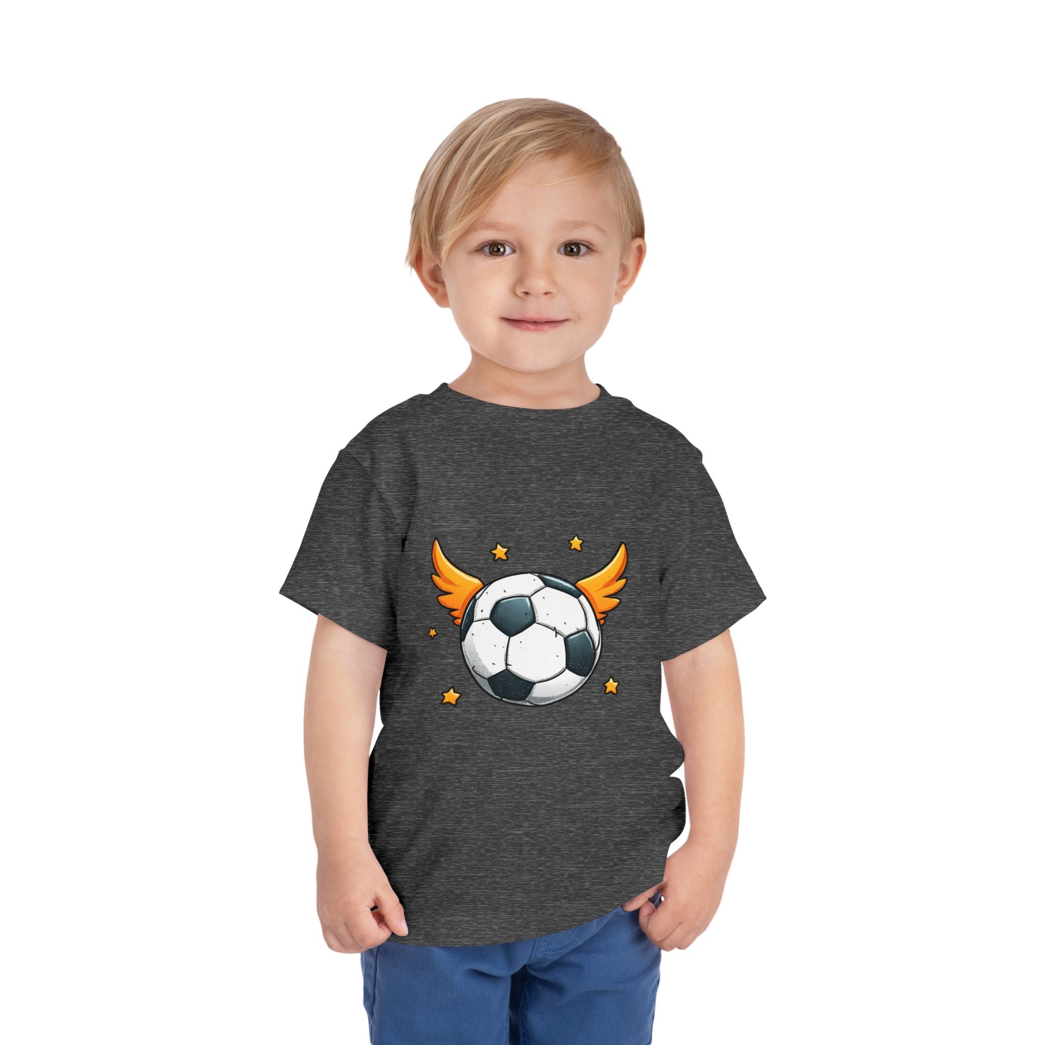 Toddler Soccer Tee — Winged Soccer Ball Kids Shirt