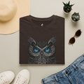 Owl Mandala T-Shirt — Intricate Night Owl Design with Blue Eyes