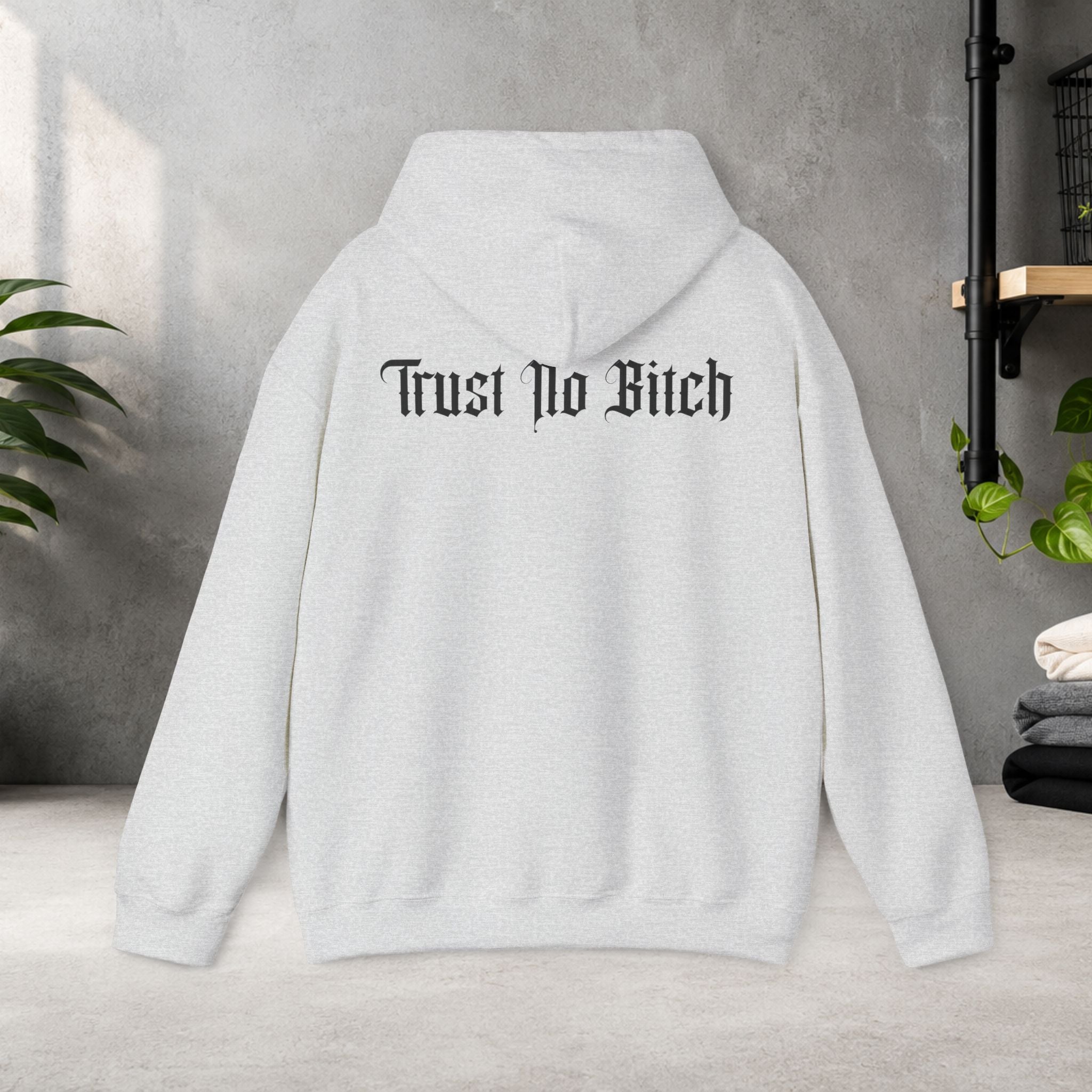 Einstein Tongue Hoodie — 'Trust No Bitch' Graphic Pullover