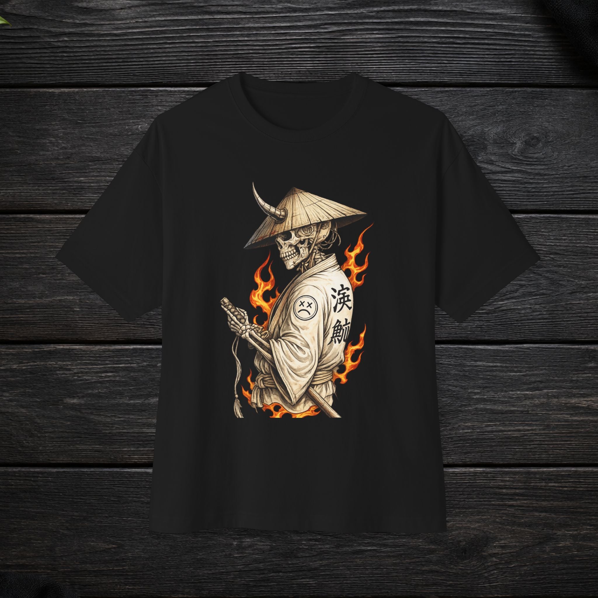 Samurai Skull Tee — Flaming Ronin Graphic T-Shirt