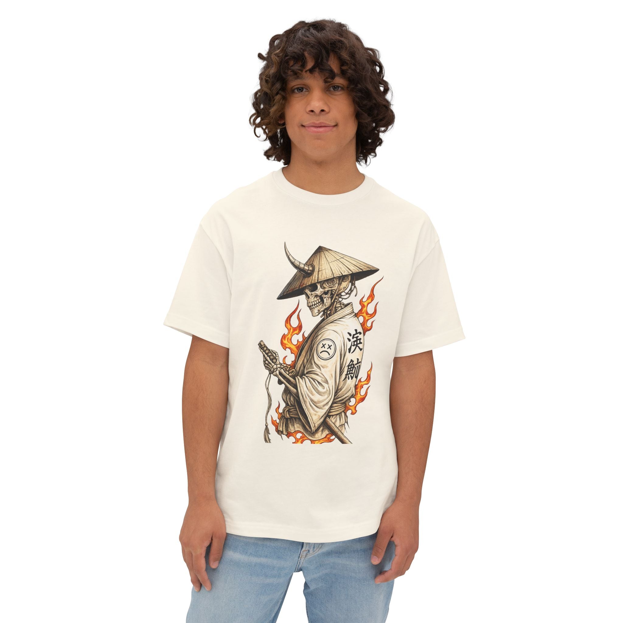 Samurai Skull Tee — Flaming Ronin Graphic T-Shirt