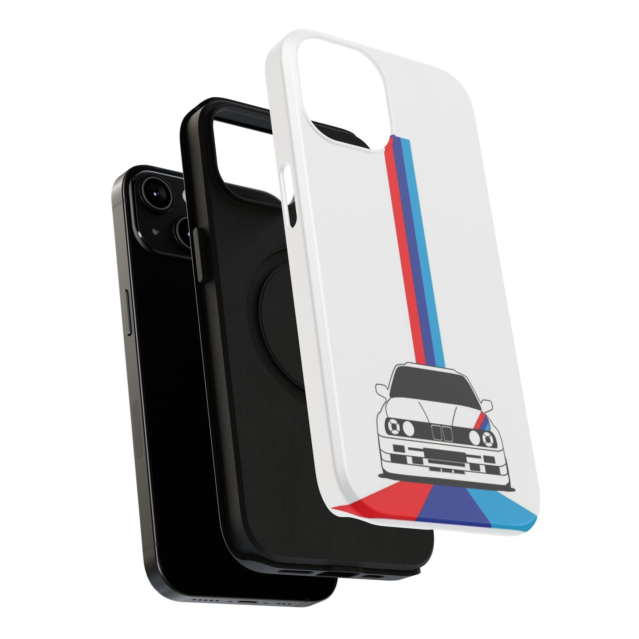 Phone Case — Retro Racing BMW Stripe Design (Impact-Resistant)