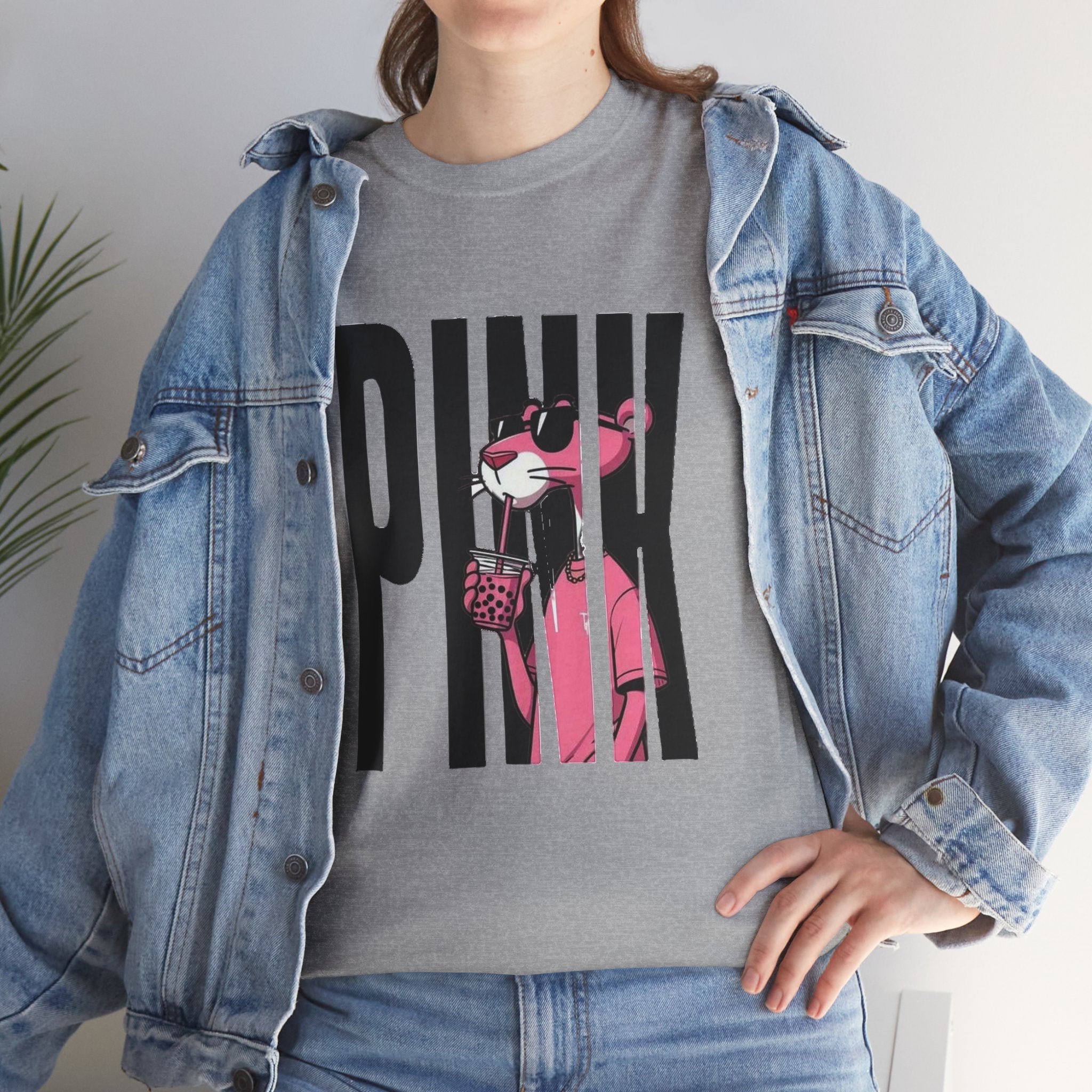 Pink Panther Graphic Tee — Retro Pop Art 'PINK' Shirt