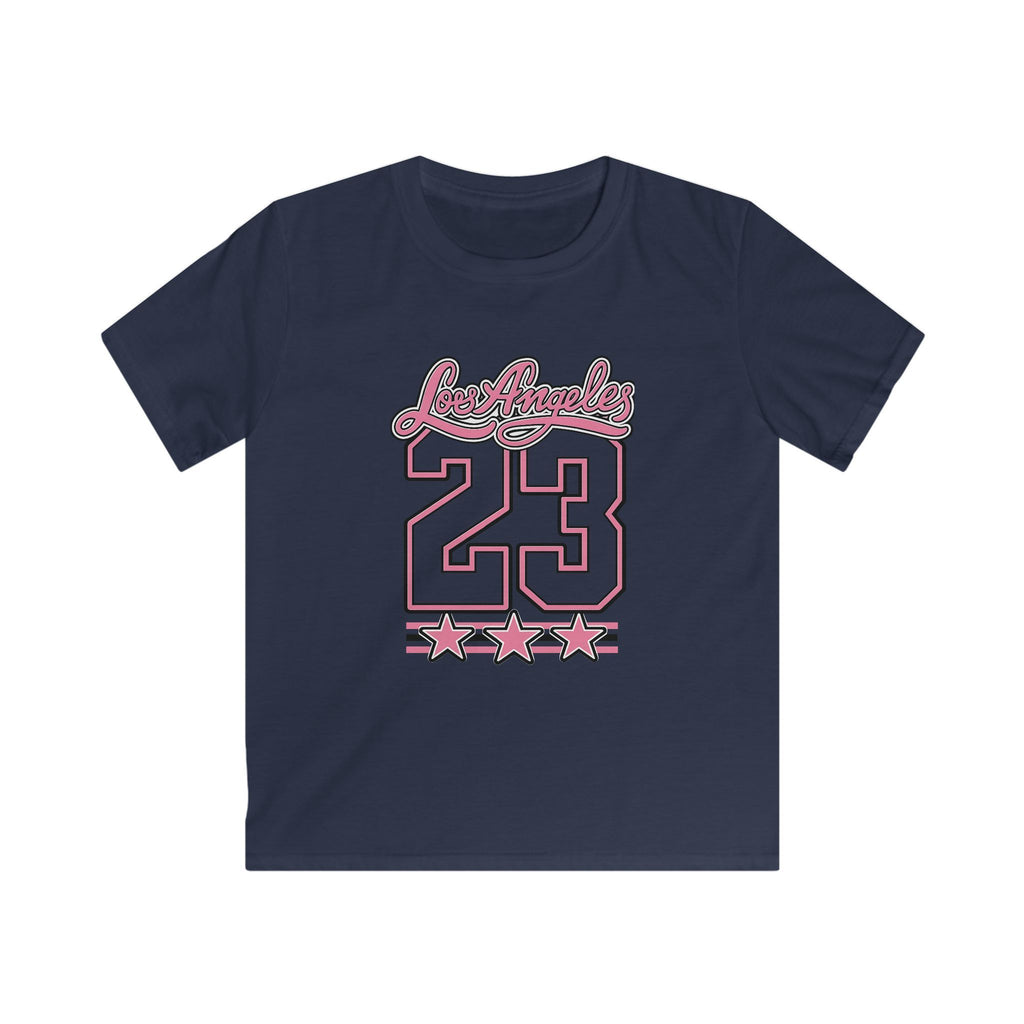 Kids Tee — Los Angeles 23 Pink Retro Jersey Graphic