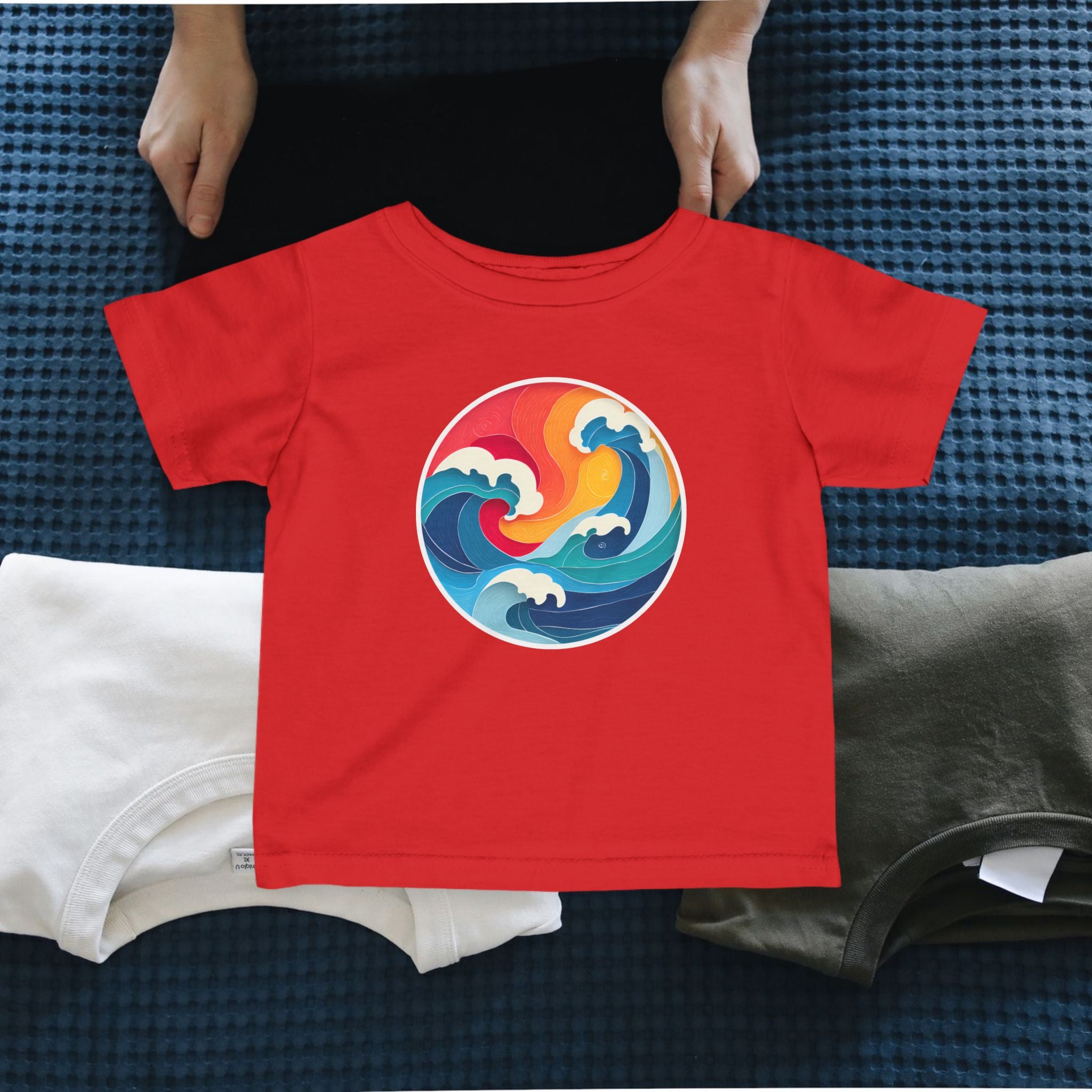 Infant Tee — Colorful Ocean Wave Circle Graphic Baby Shirt