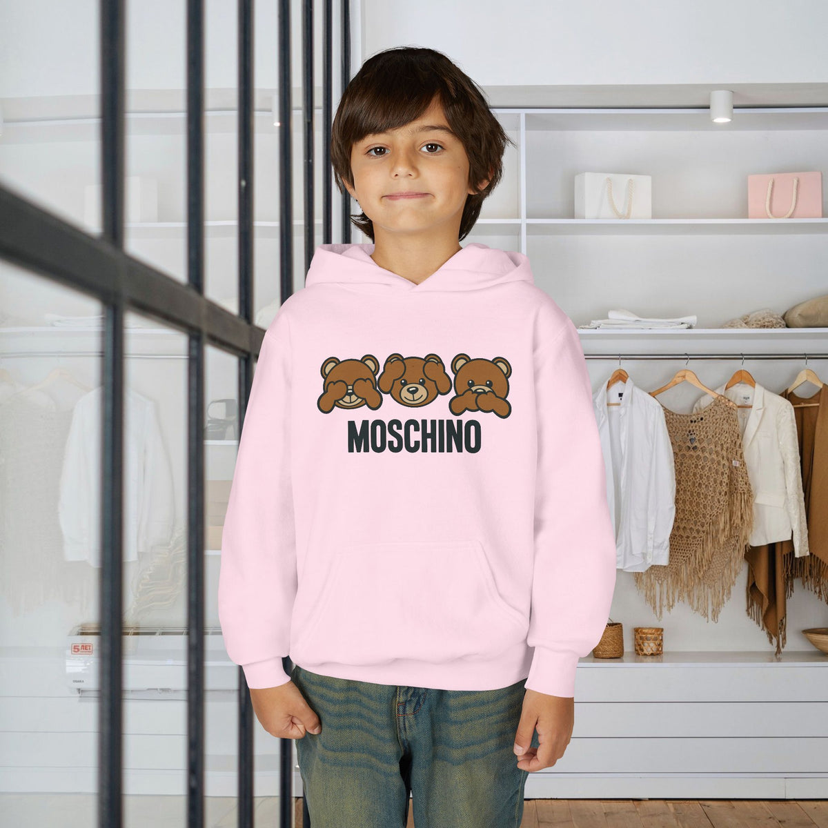 Kids Moschino Bear Hoodie – Cute Cartoon Bear Graphic Sweatshirt