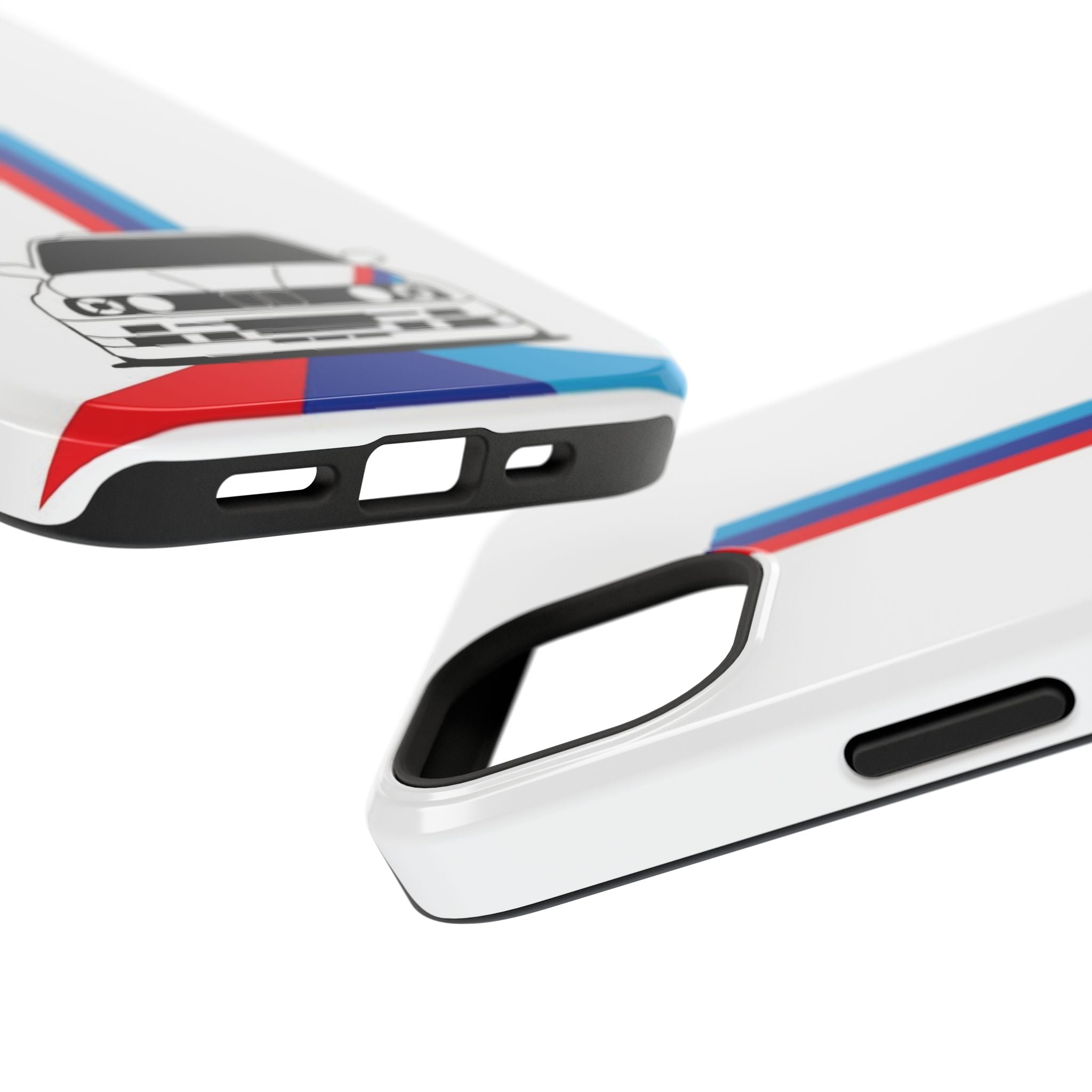 Phone Case — Retro Racing BMW Stripe Design (Impact-Resistant)