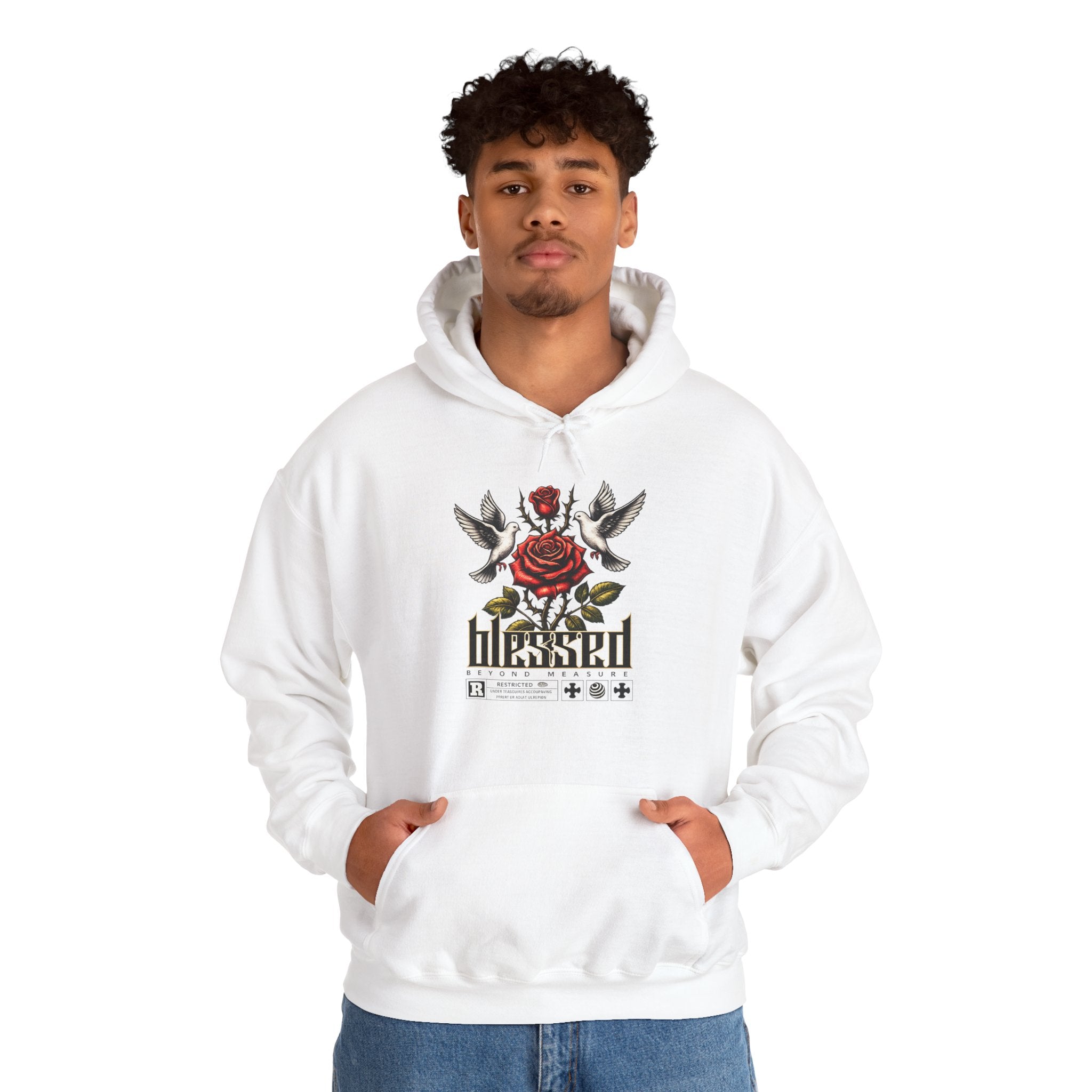 Blessed Rose Hoodie — Vintage Floral Faith Graphic Pullover