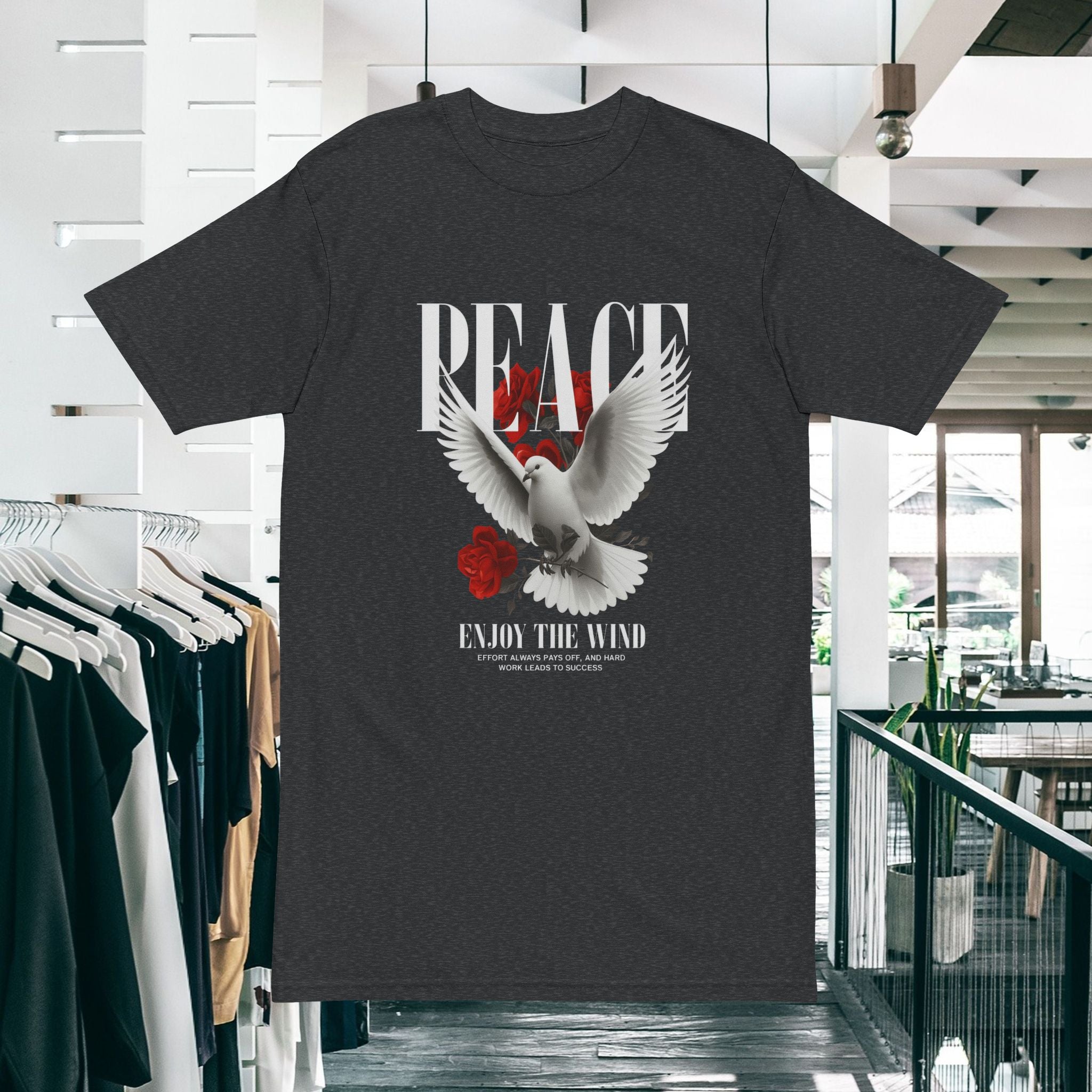 Peace Dove T-Shirt — "Peace: Enjoy the Wind" Graphic Tee
