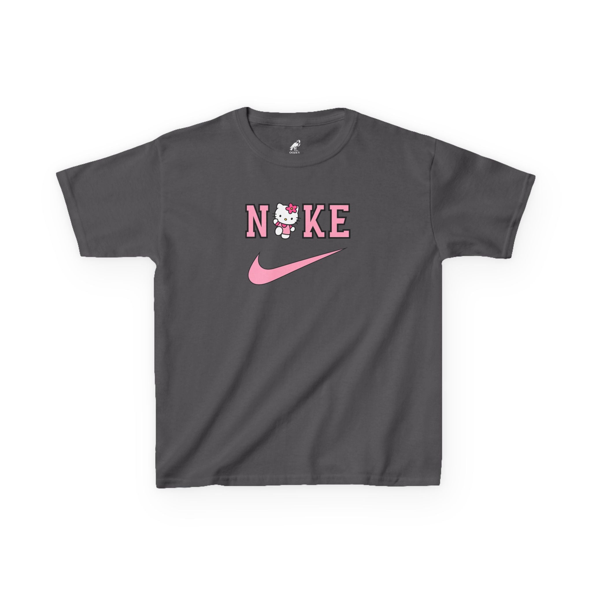 Kids T‑Shirt — Pink 'NIKE' Kitty Logo Tee