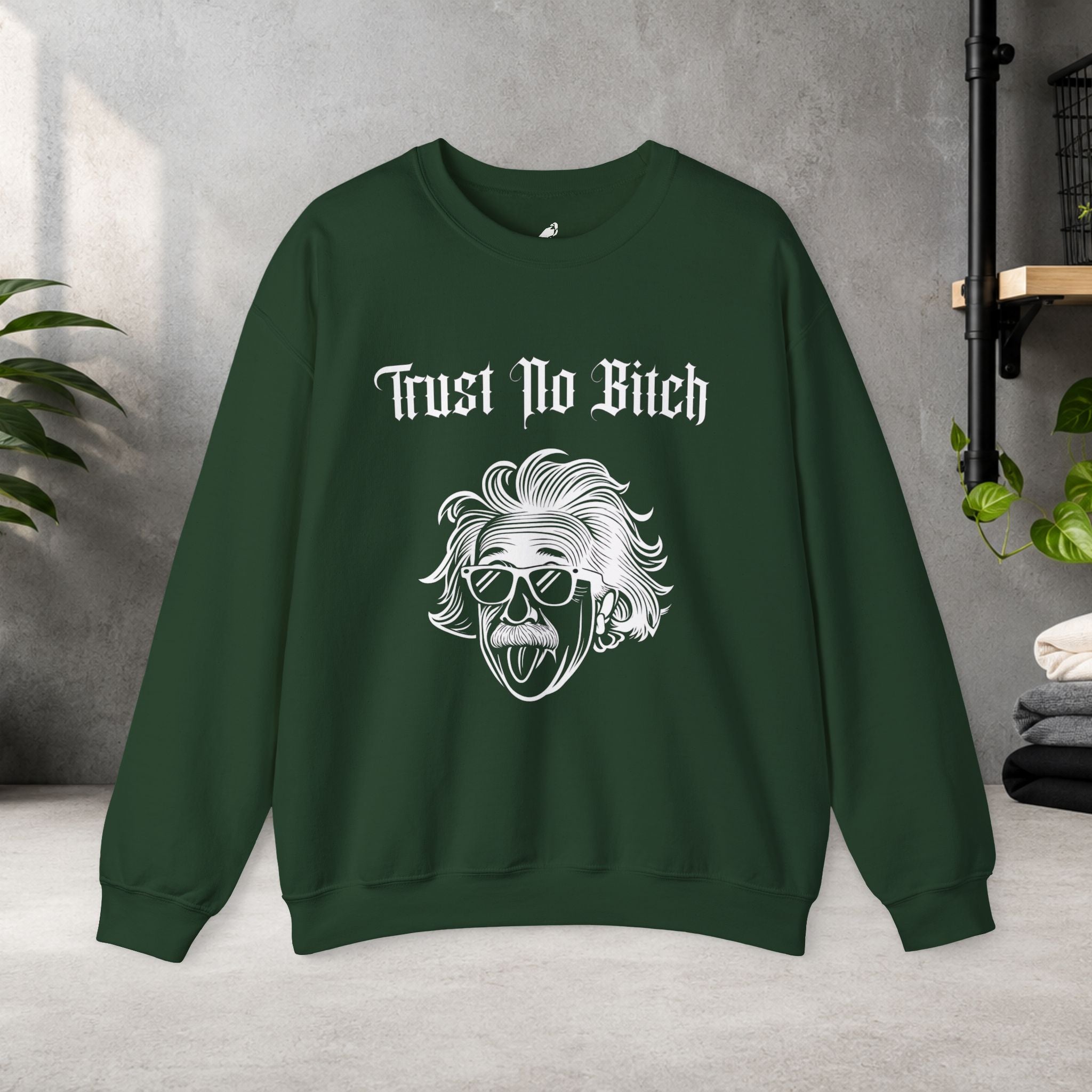'Trust No Bitch' Graphic Sweatshirt — Gothic Demon Girl Crewneck