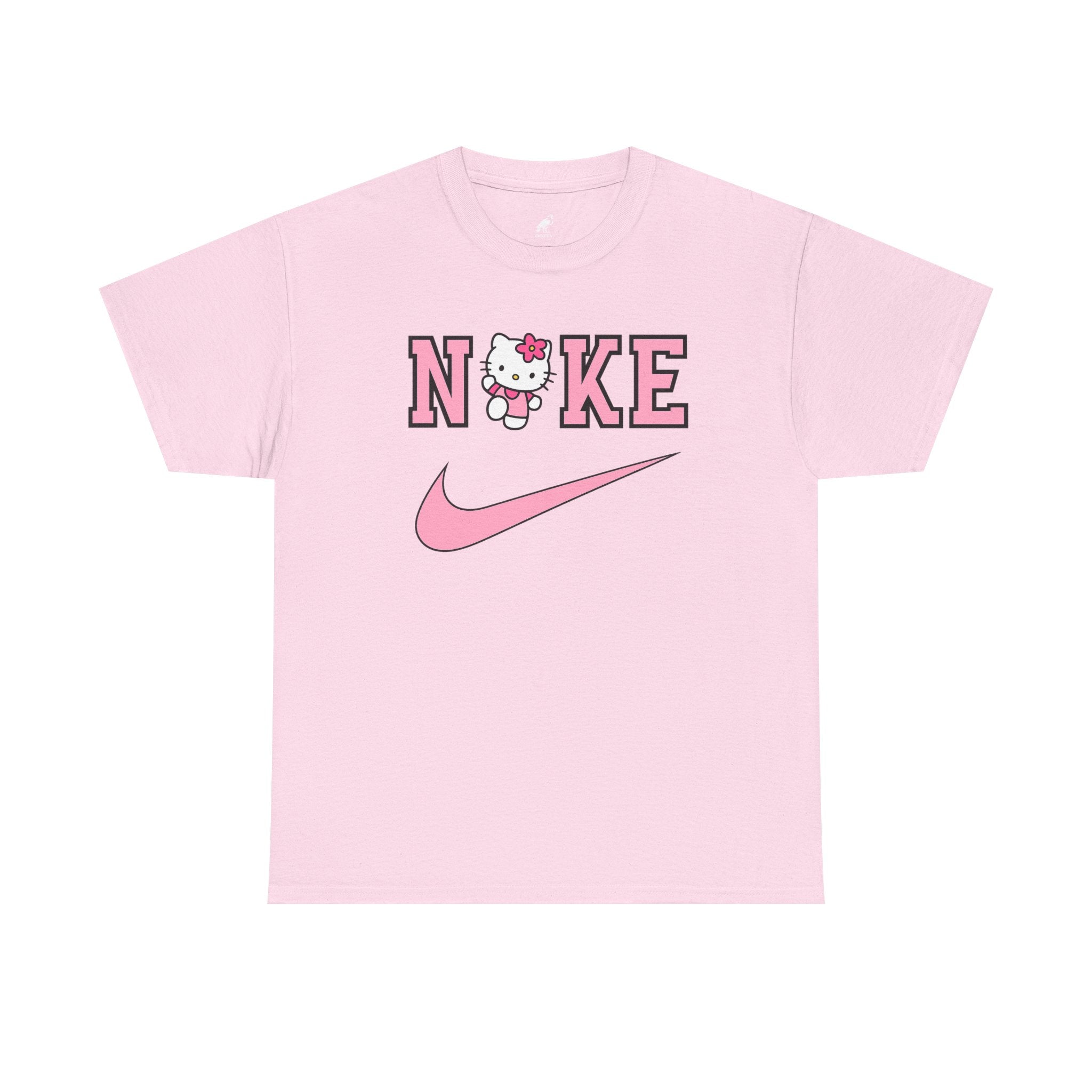 Hello Kitty x Pink Swoosh Tee — "NIKE" Parody Graphic T‑Shirt
