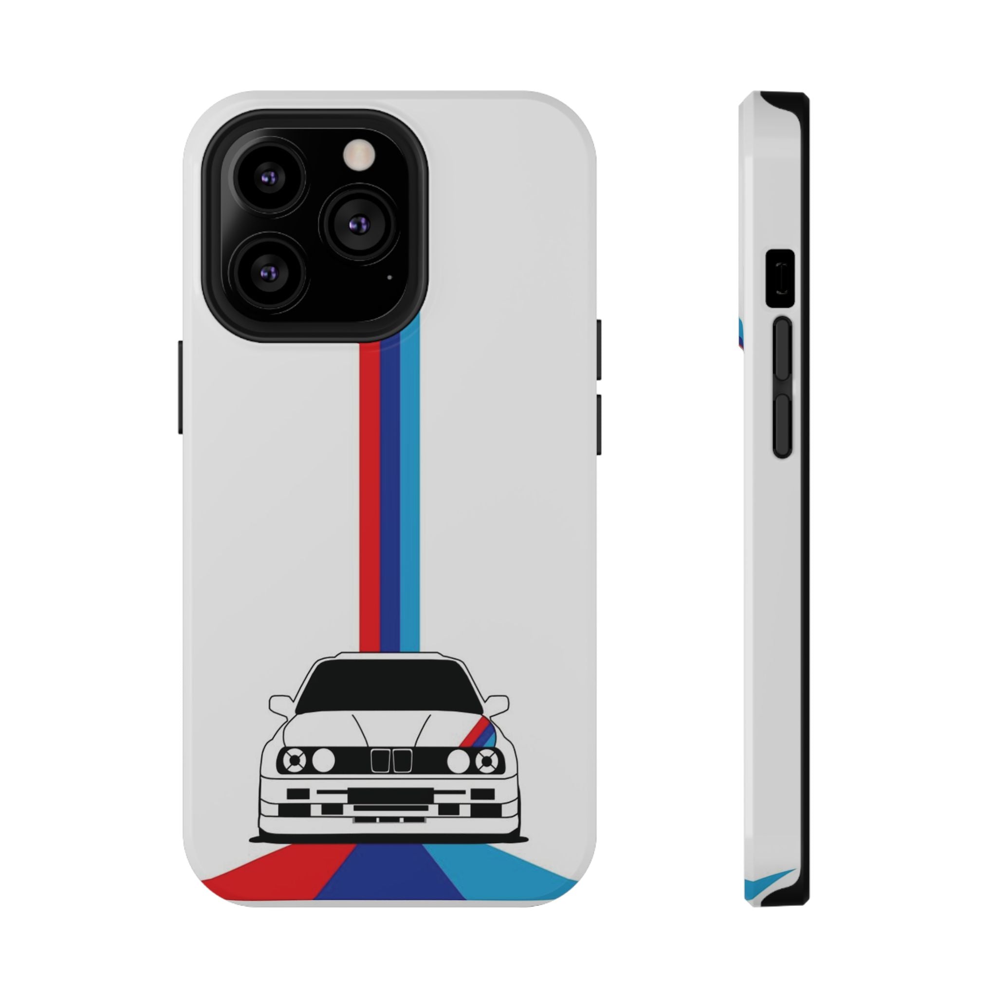 Phone Case — Retro Racing BMW Stripe Design (Impact-Resistant)