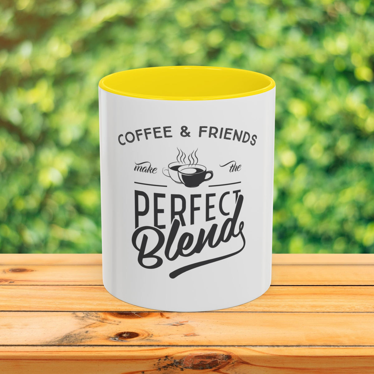 Perfect Blend Accent Coffee Mug – “Coffee & Friends Make the Perfect Blend”