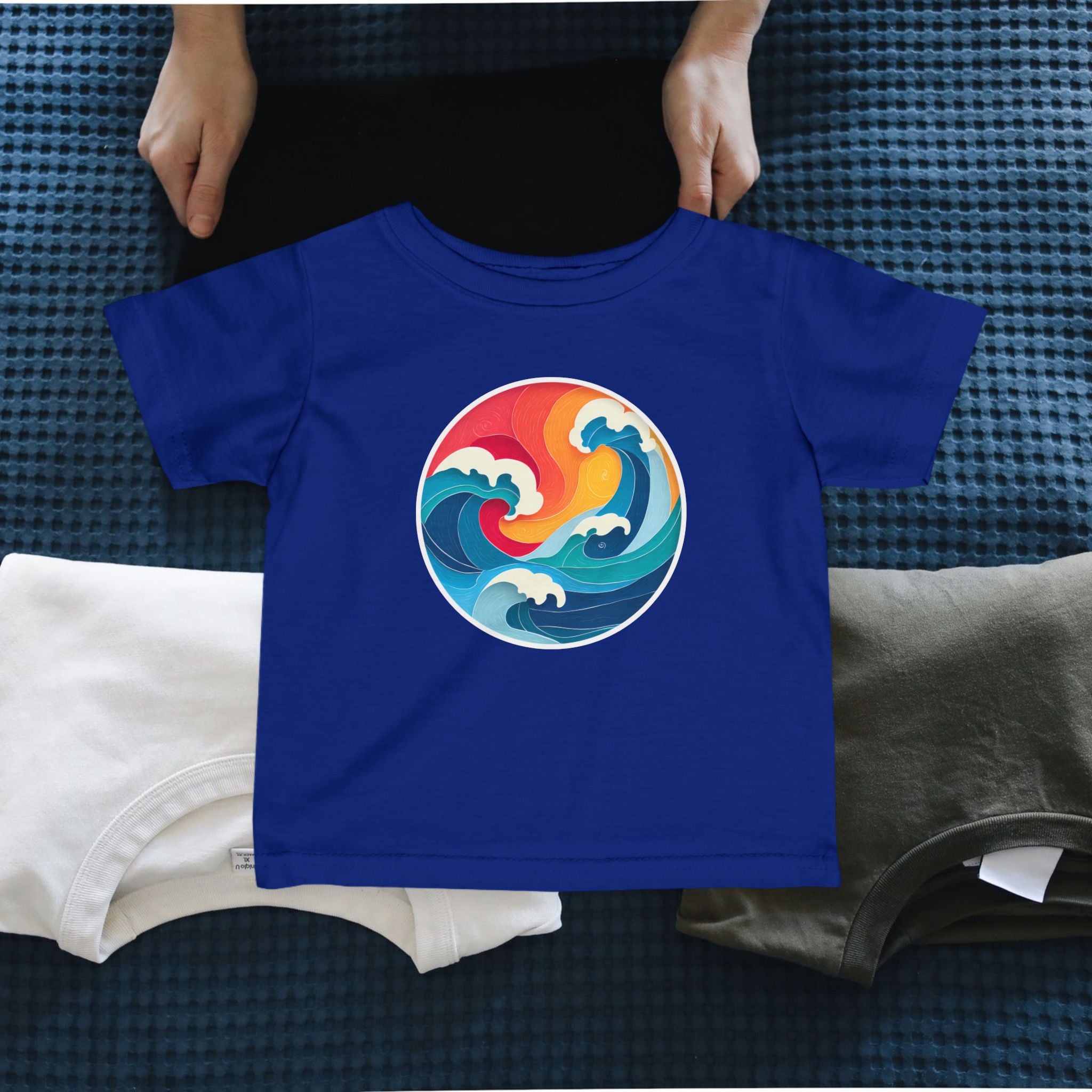 Infant Tee — Colorful Ocean Wave Circle Graphic Baby Shirt