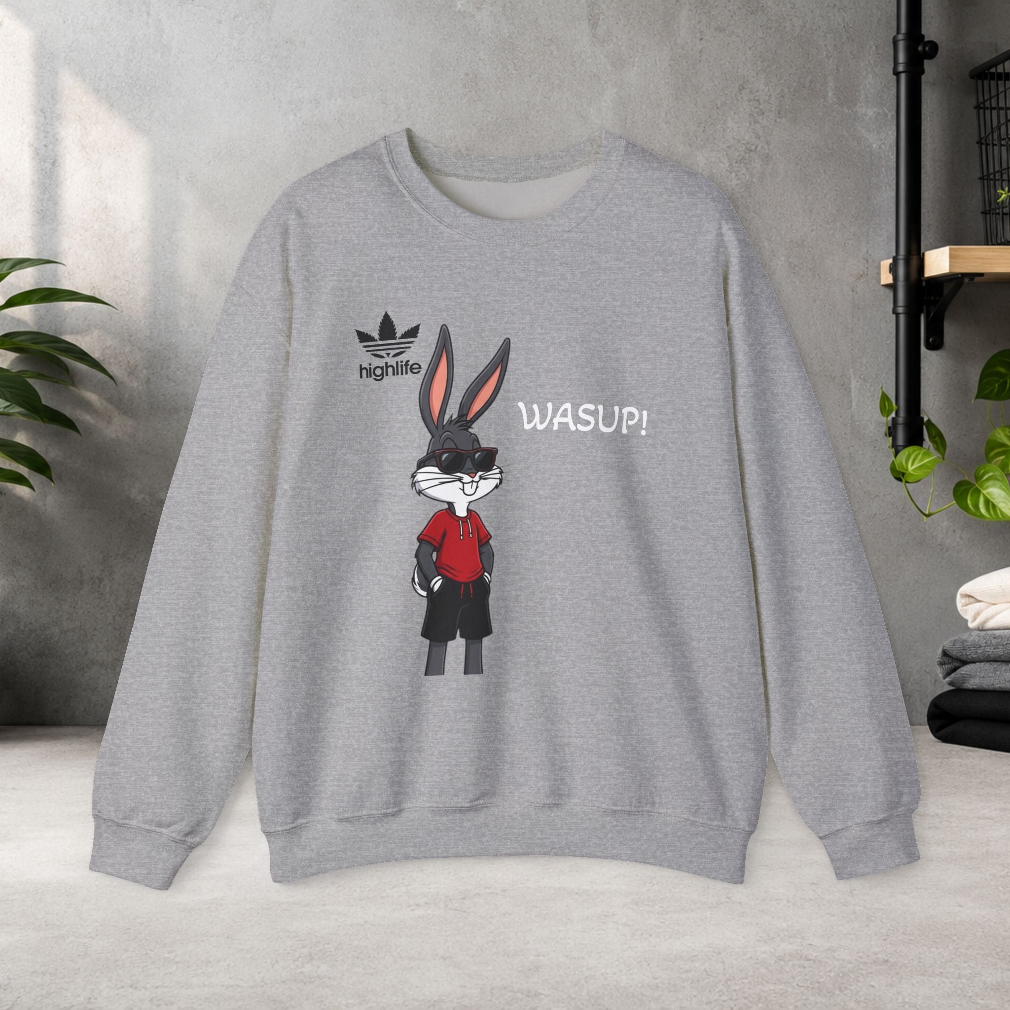Wasup! Bunny Graphic Sweatshirt