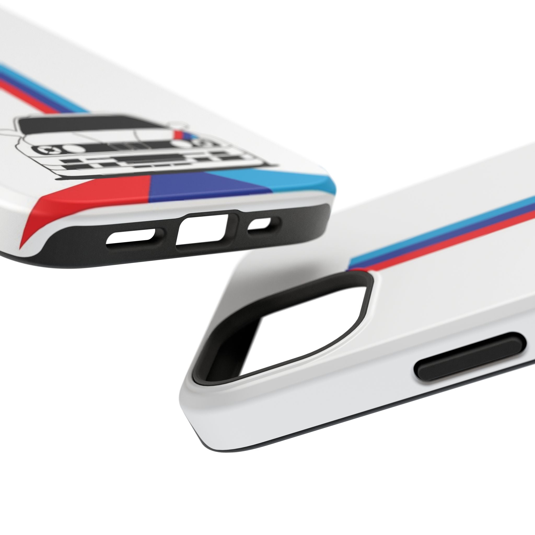 Phone Case — Retro Racing BMW Stripe Design (Impact-Resistant)