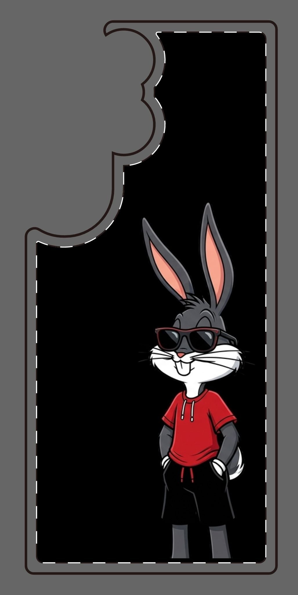 Custom print on any phone case Cool Bunny Cartoon Phone Case – Trendy Sunglasses Rabbit Design
