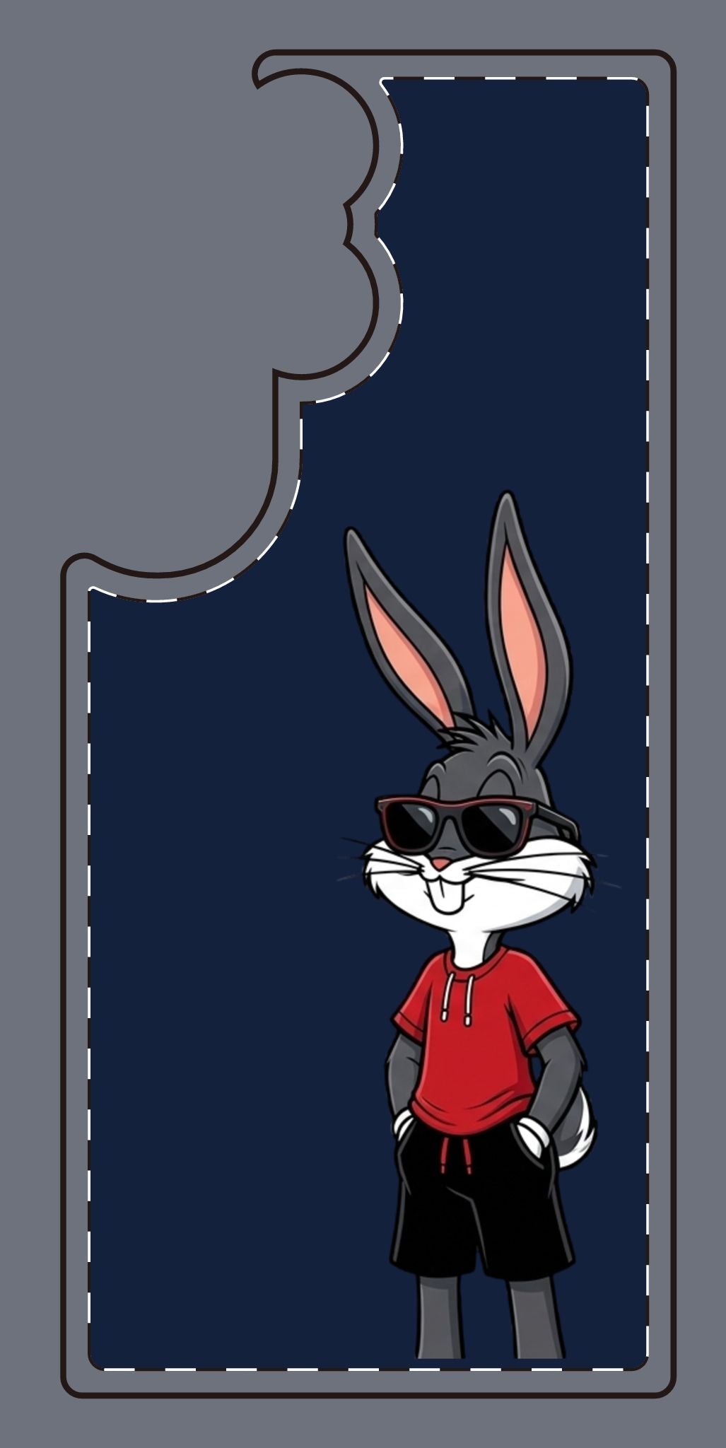Custom print on any phone case Cool Bunny Cartoon Phone Case – Trendy Sunglasses Rabbit Design