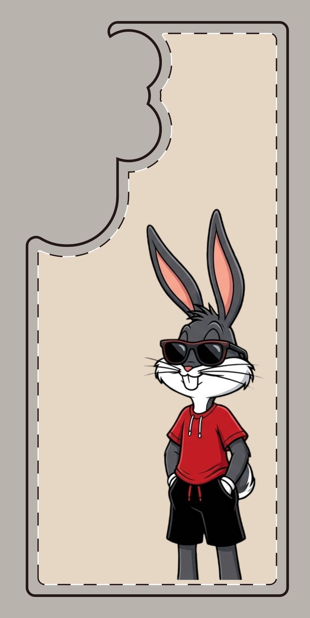 Custom print on any phone case Cool Bunny Cartoon Phone Case – Trendy Sunglasses Rabbit Design