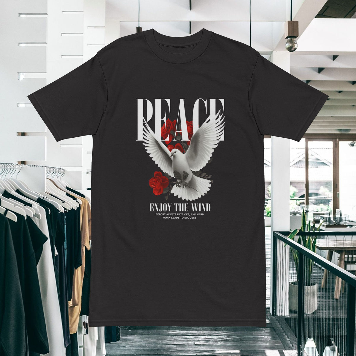 Peace Dove T-Shirt — "Peace: Enjoy the Wind" Graphic Tee