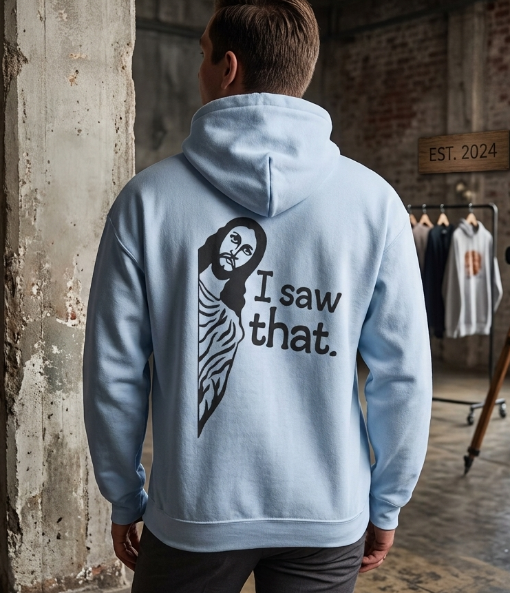 Hoodie - 'Hustler' Script Front & 'I Saw That' Back Graphic
