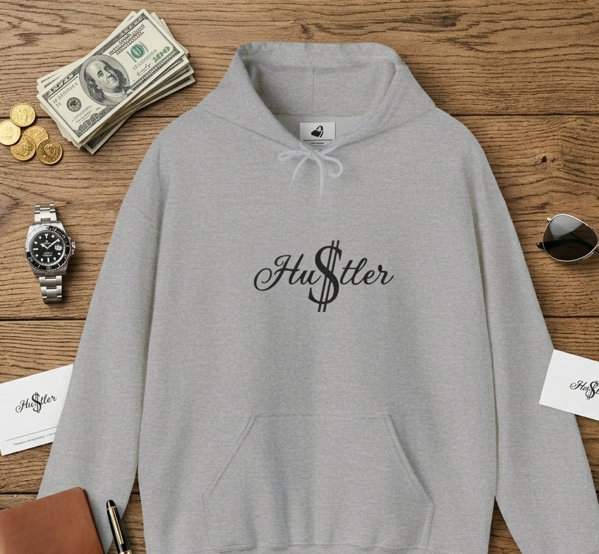 Hoodie - 'Hustler' Script Front & 'I Saw That' Back Graphic