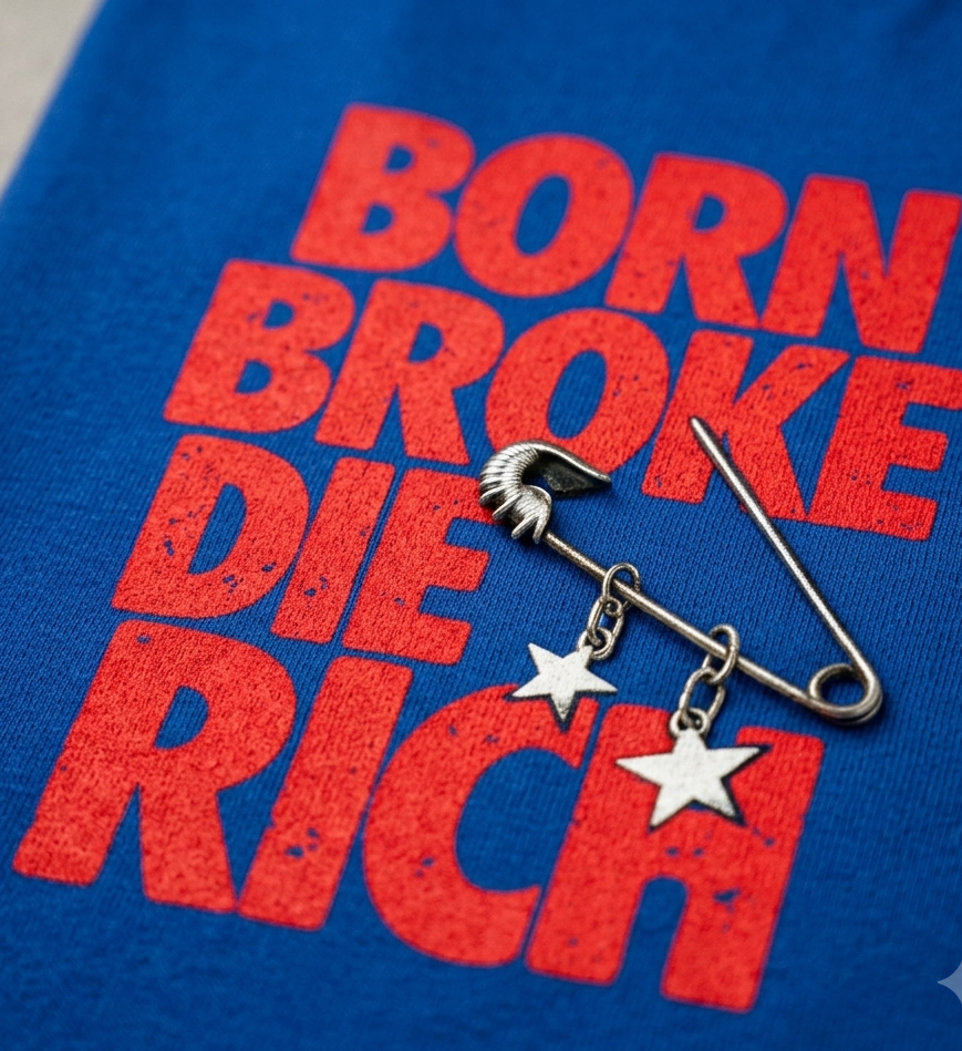 Born Broke Die Rich Cotton Long Sleeve Tee