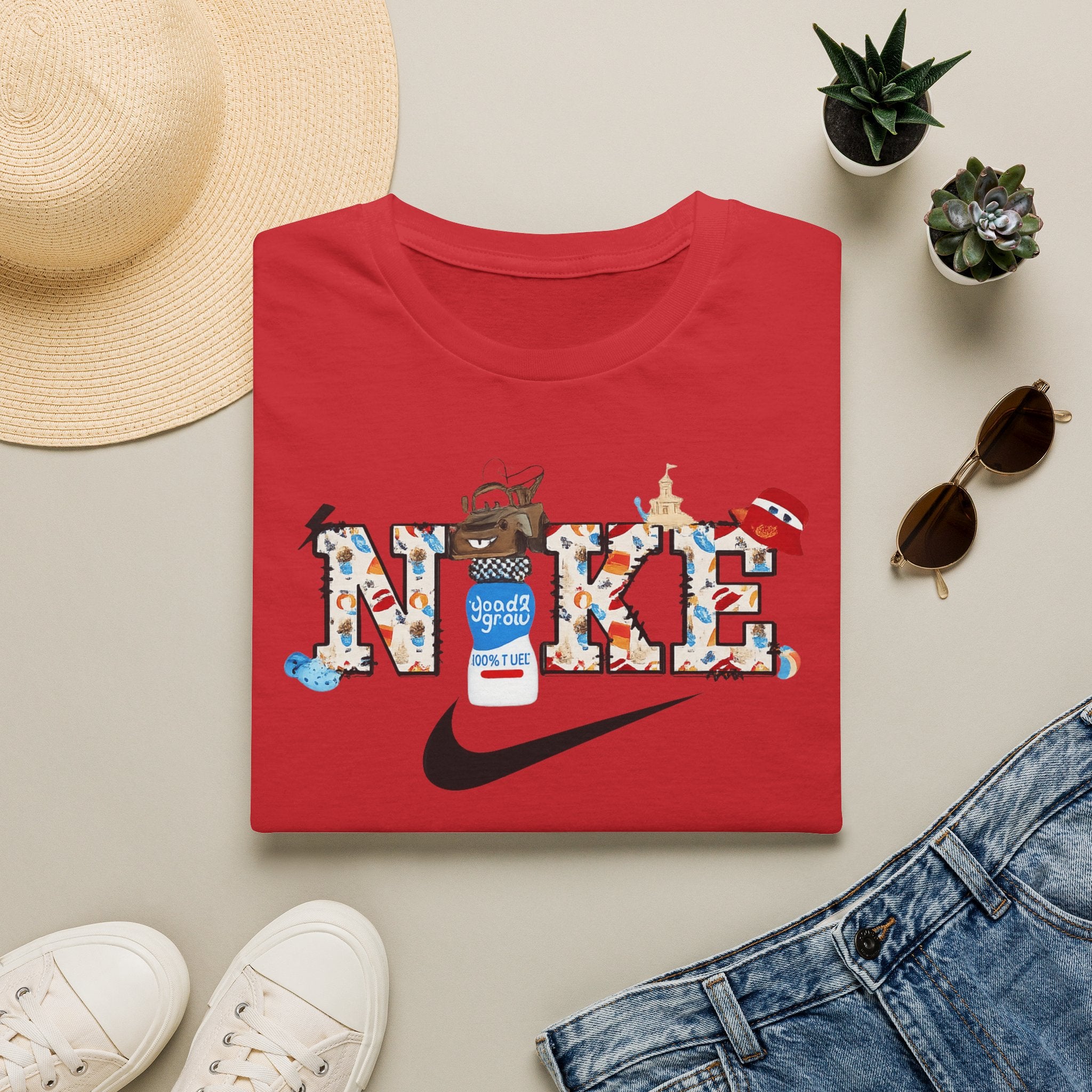 Nike Logo T-Shirt — Playful Retro Icons Graphic Tee