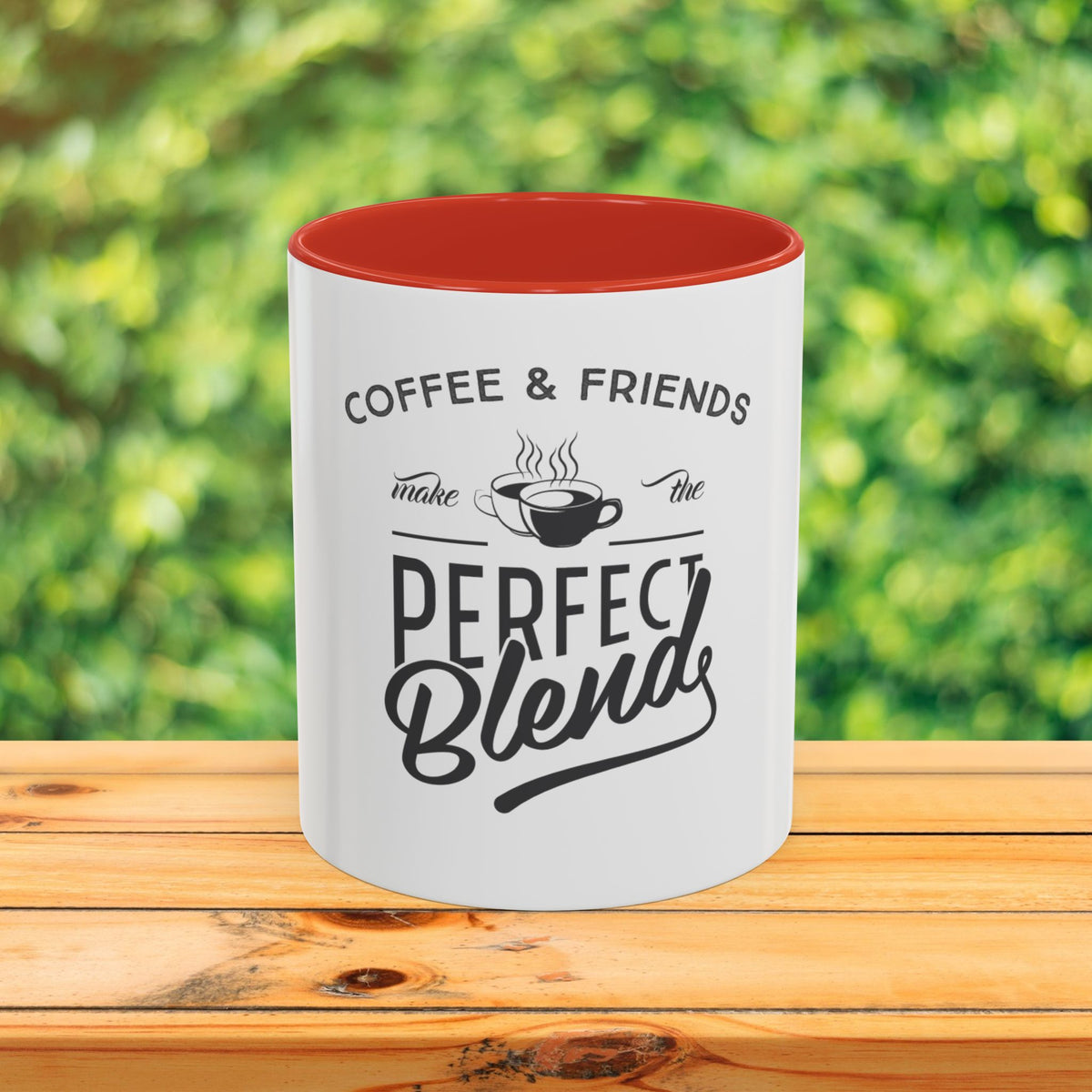 Perfect Blend Accent Coffee Mug – “Coffee & Friends Make the Perfect Blend”
