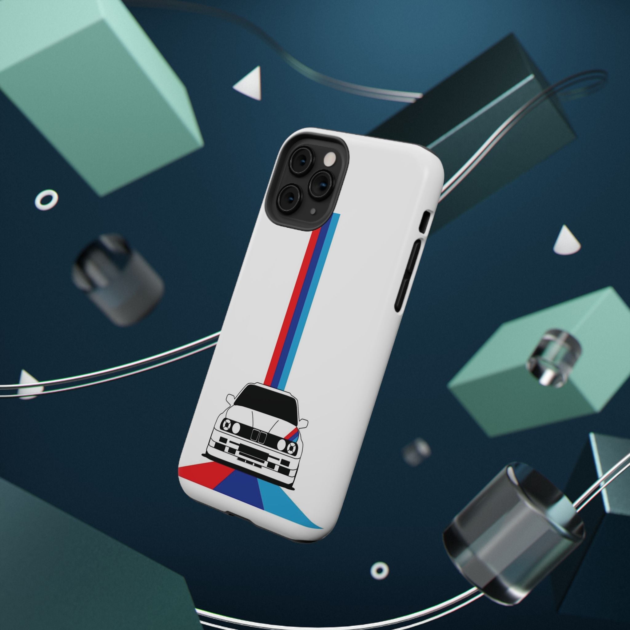 Phone Case — Retro Racing BMW Stripe Design (Impact-Resistant)