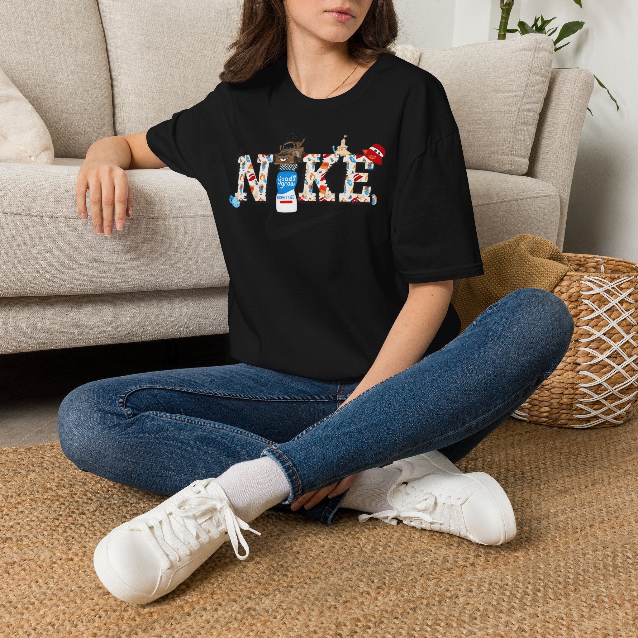Nike Logo T-Shirt — Playful Retro Icons Graphic Tee