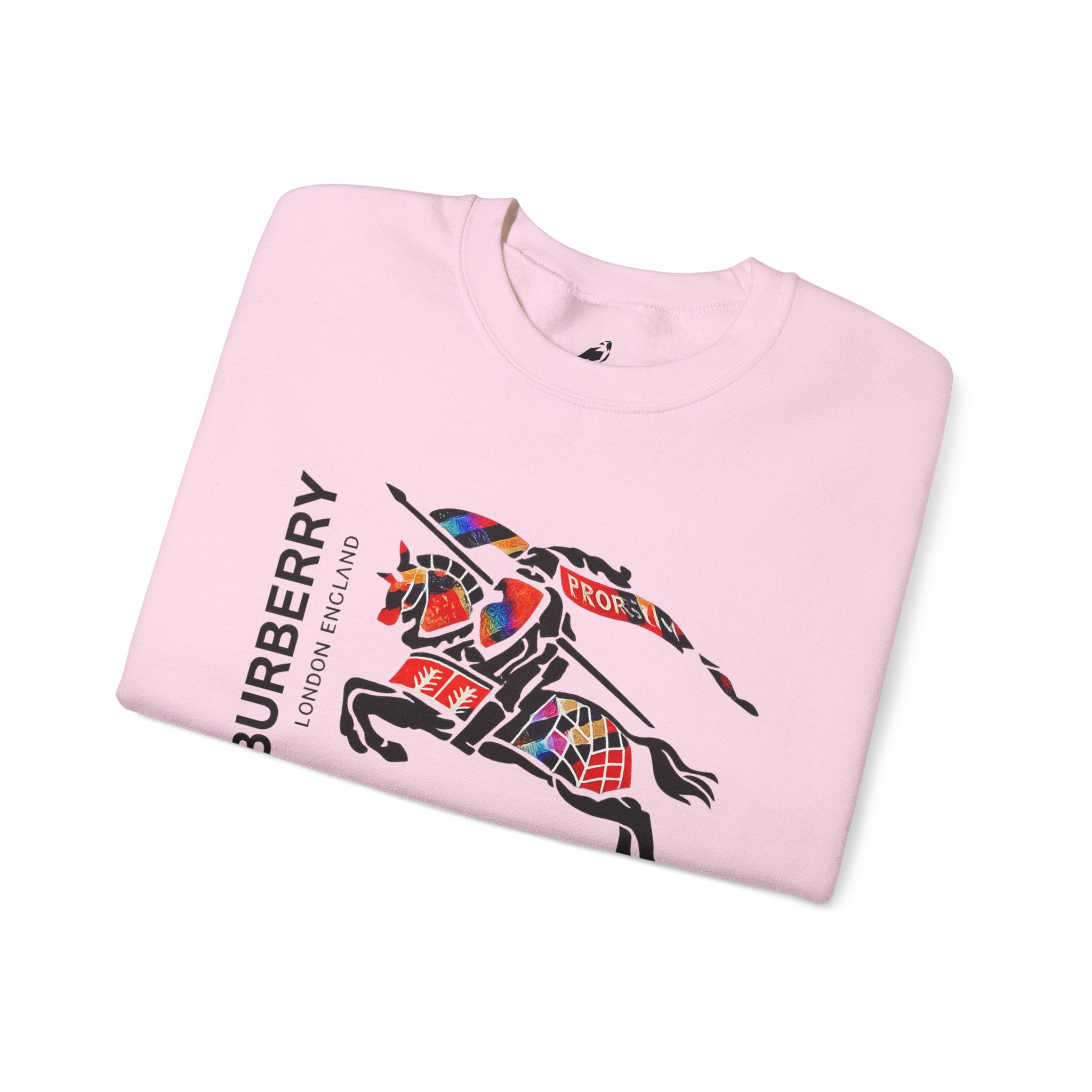 Crewneck Sweatshirt — Vintage Burbury Plaid Knight Graphic