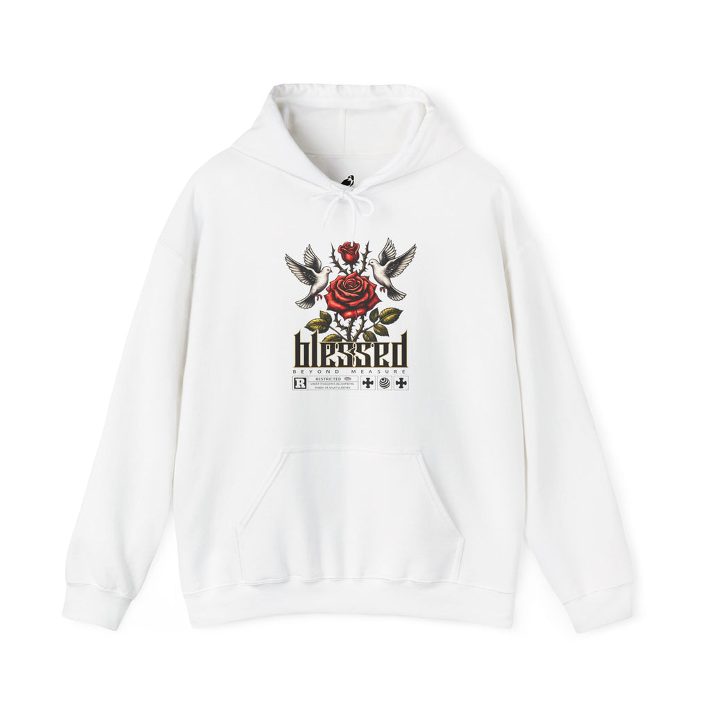 Blessed Rose Hoodie — Vintage Floral Faith Graphic Pullover
